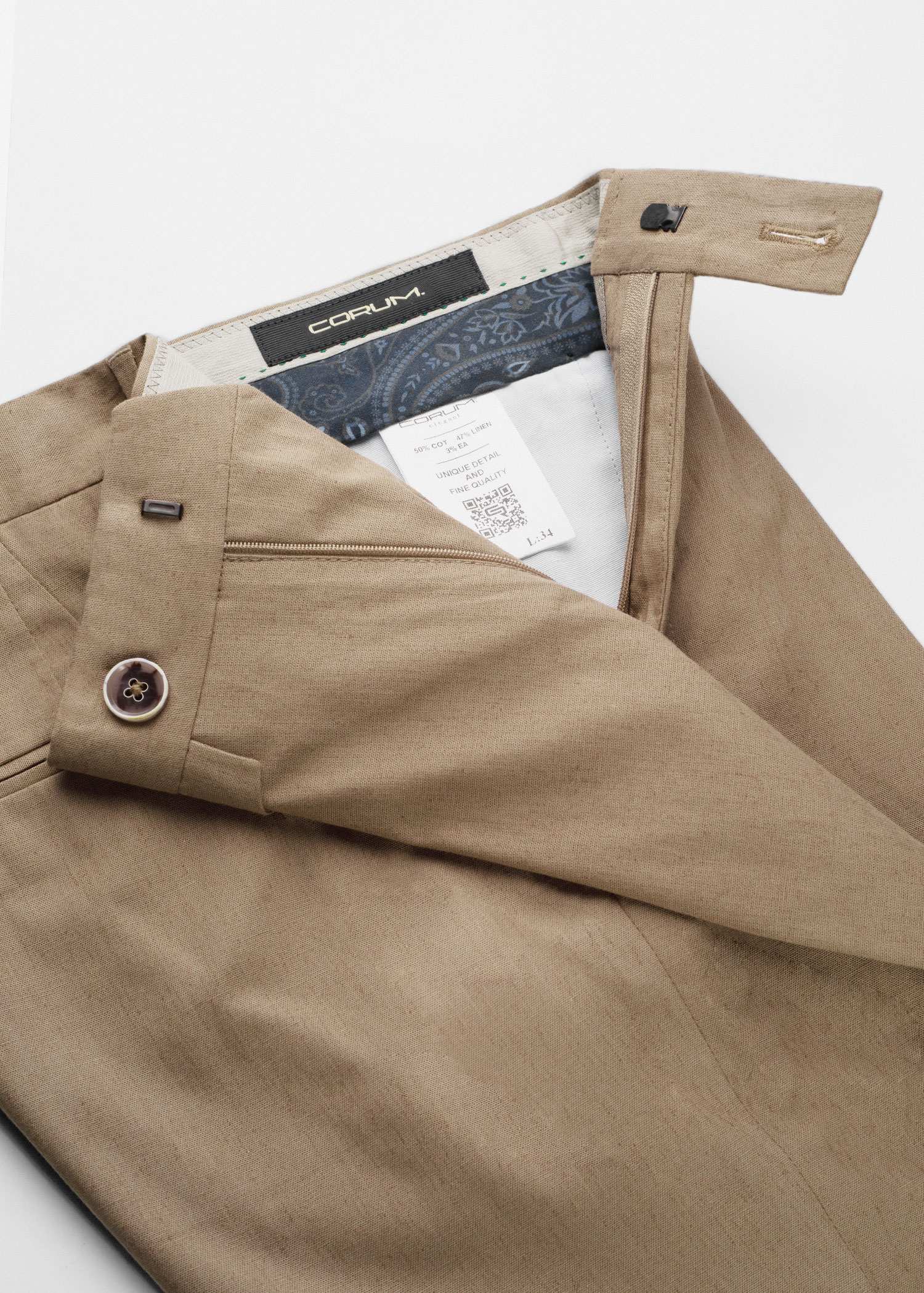 شلوارک لینن مردانه 2313001 کروم