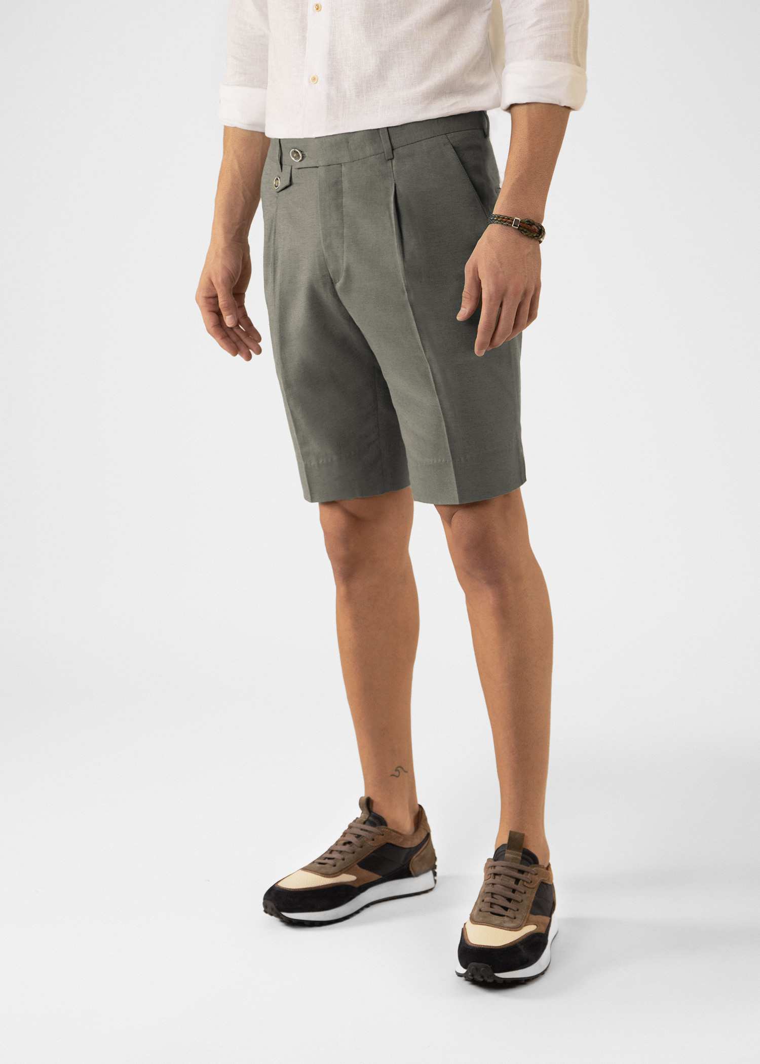 شلوارک لینن مردانه 2313001 کروم