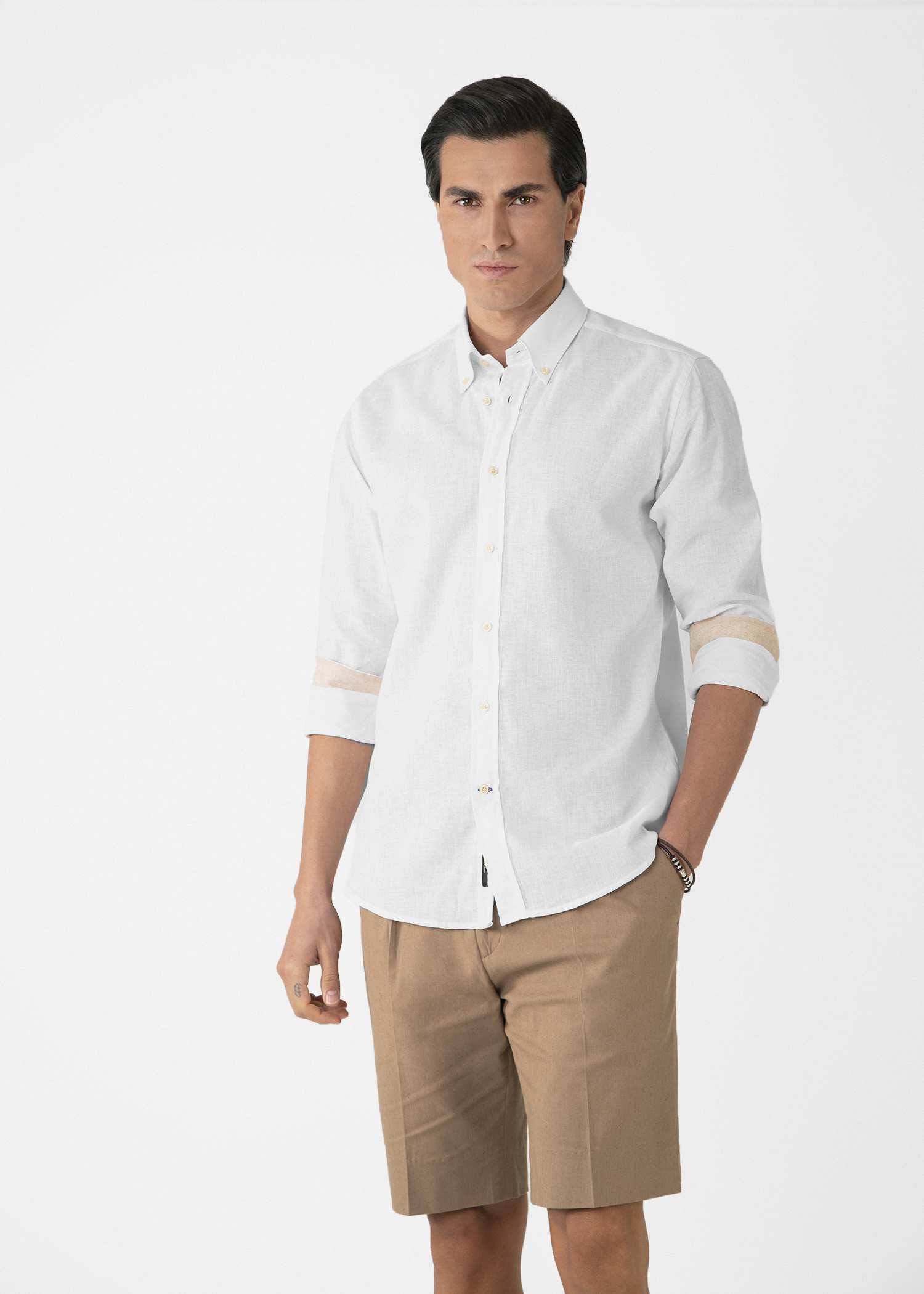 شلوارک لینن مردانه 2313001 کروم