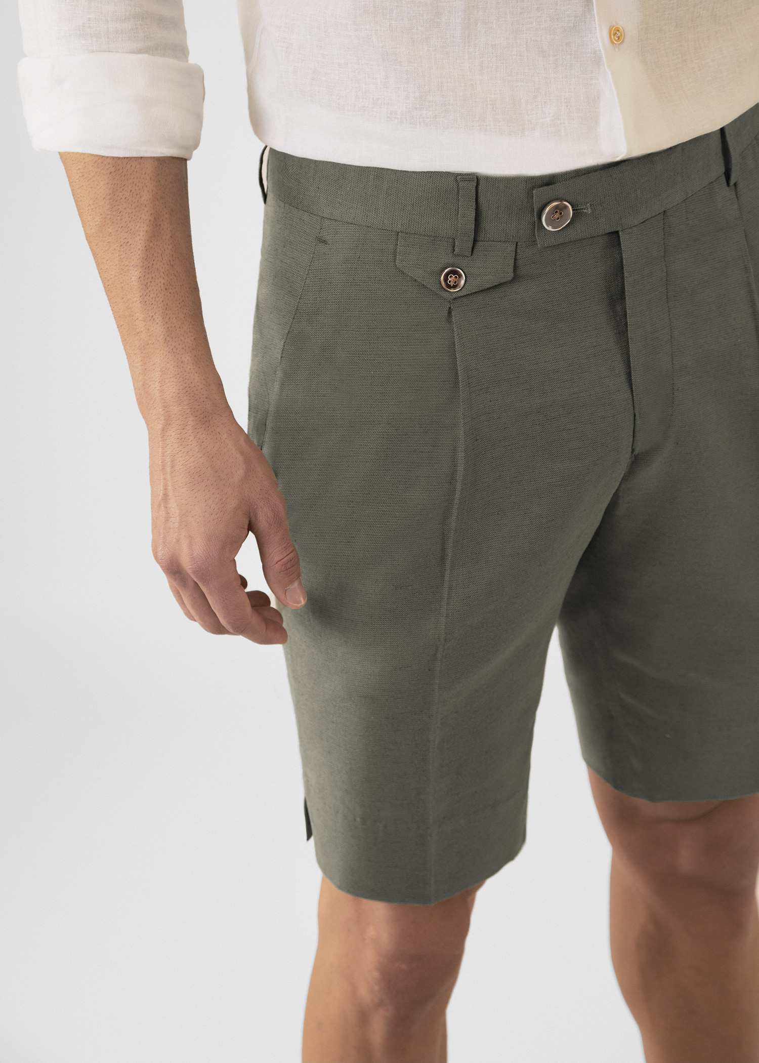 شلوارک لینن مردانه 2313001 کروم