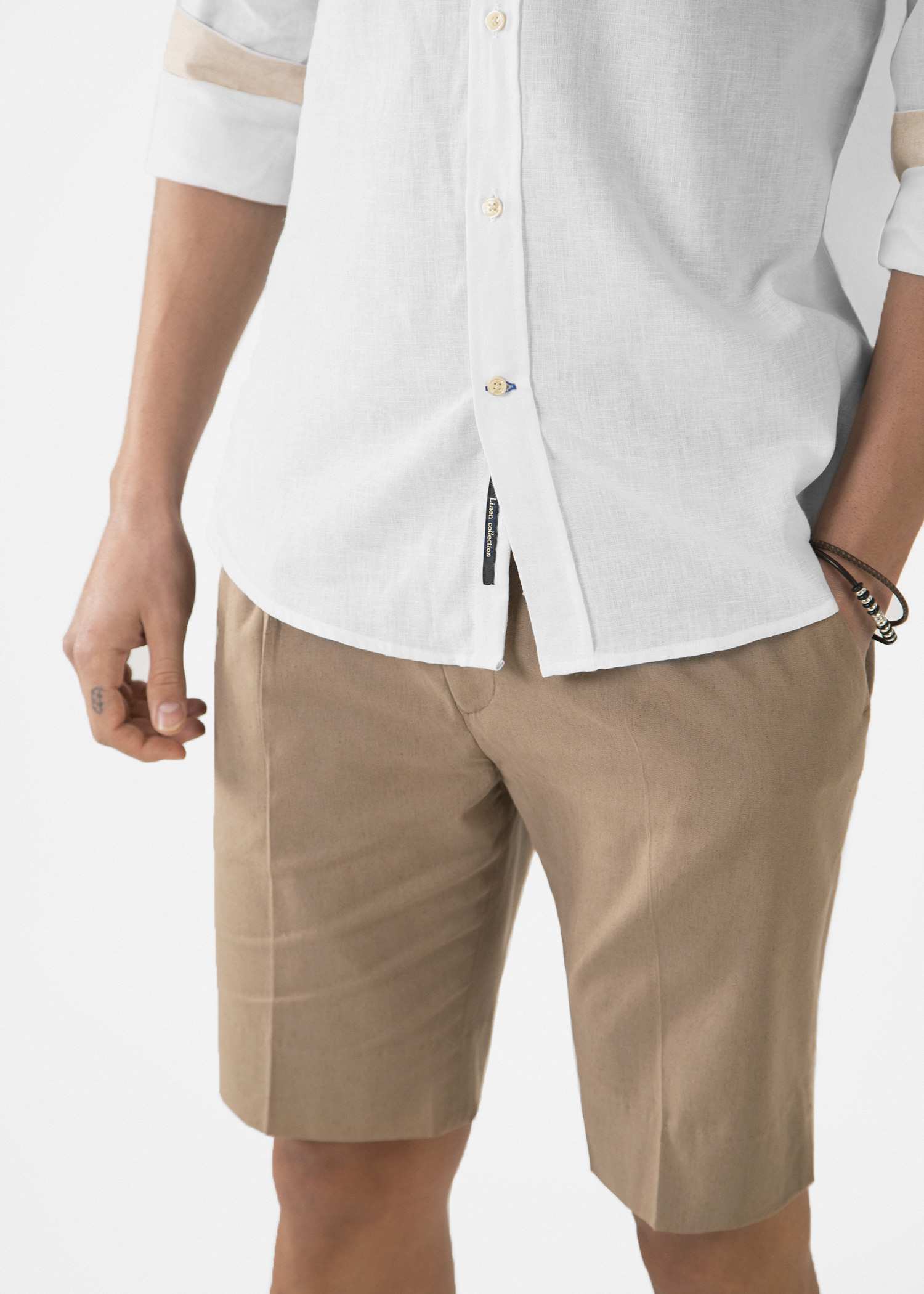 شلوارک لینن مردانه 2313001 کروم