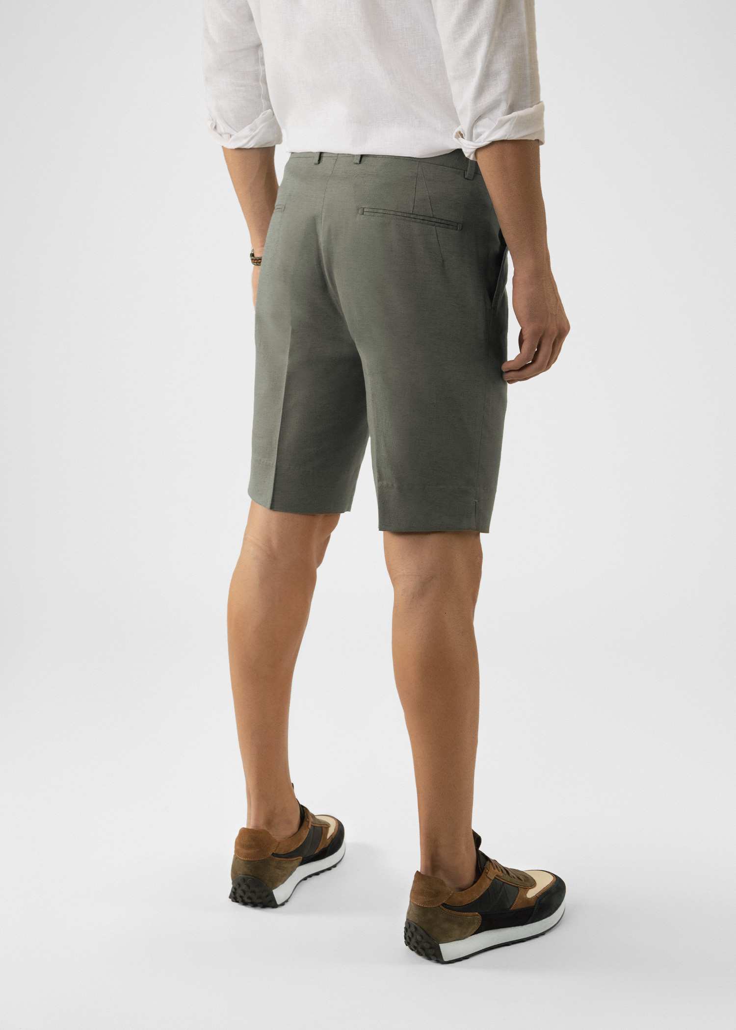 شلوارک لینن مردانه 2313001 کروم