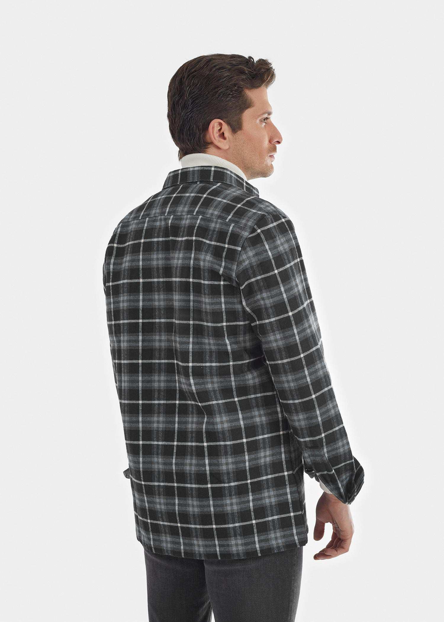 پیراهن چهارخانه Wool کروم