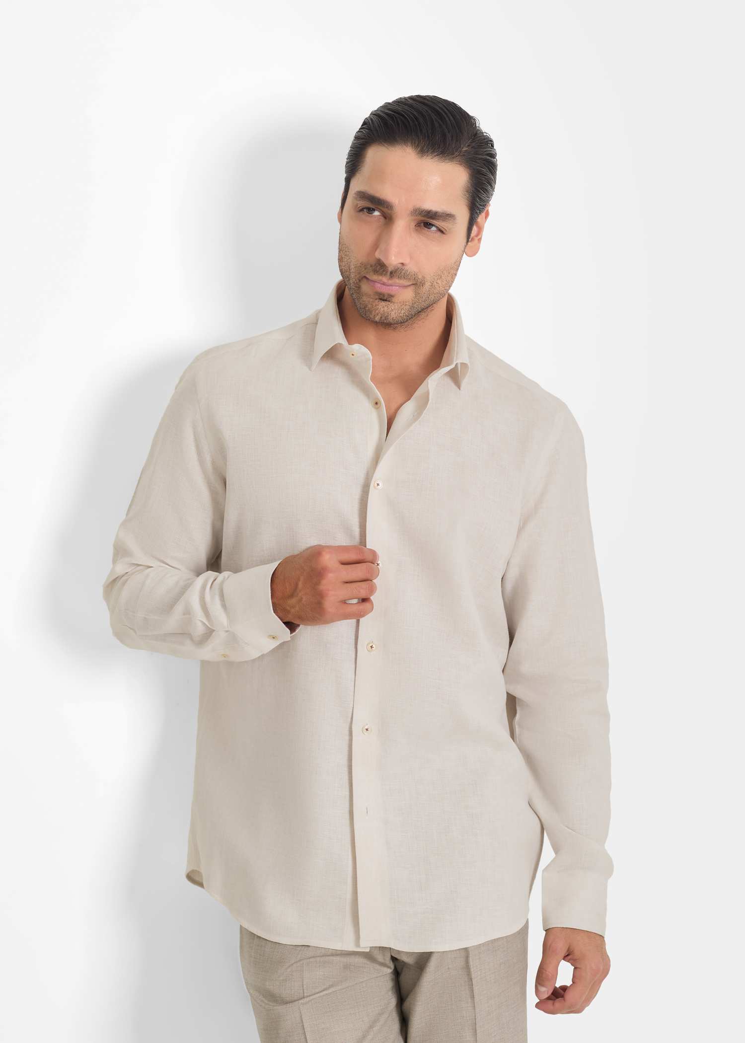 پیراهن لینن 2410161 کروم
