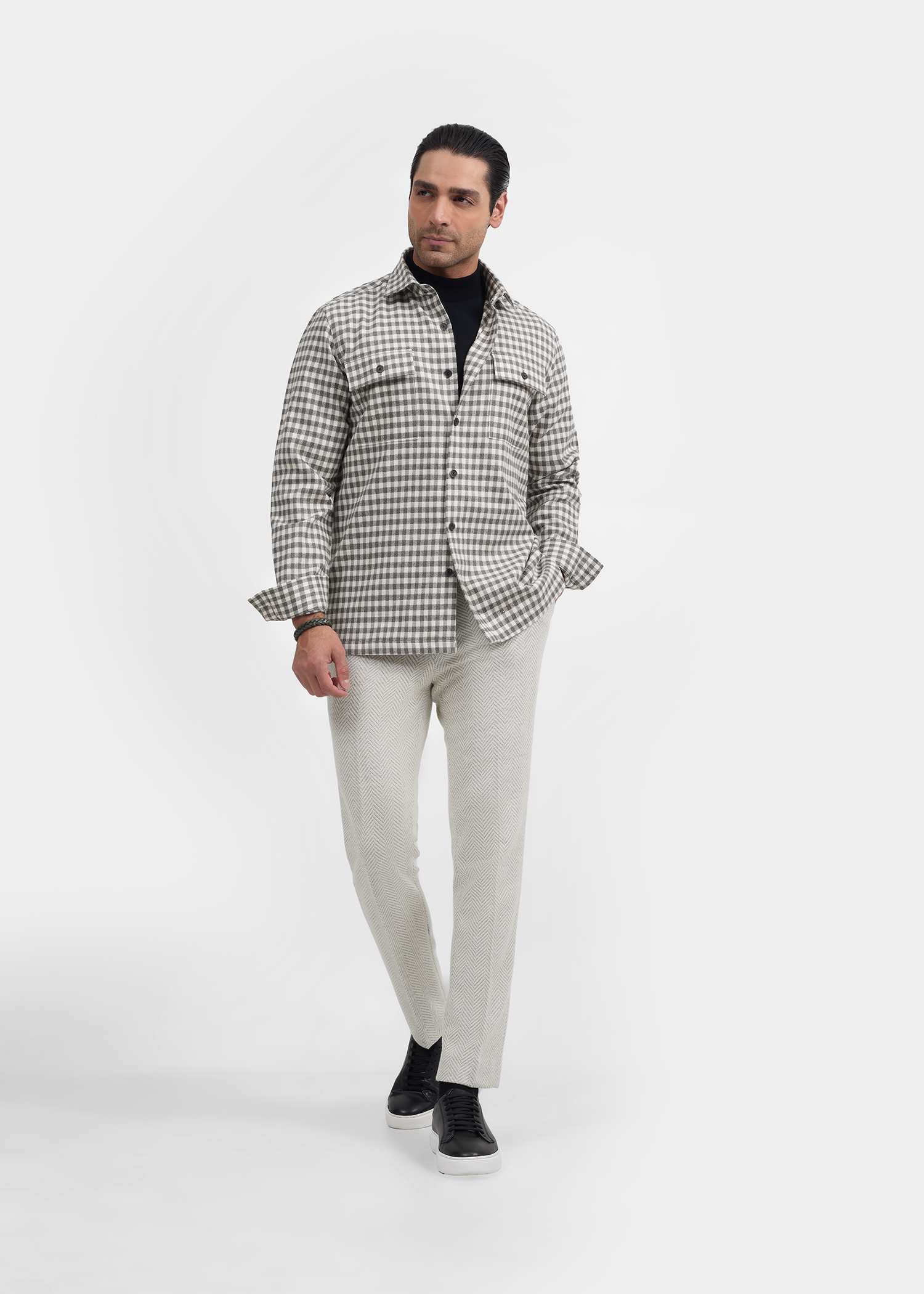 پیراهن چهارخانه 2420103 کروم