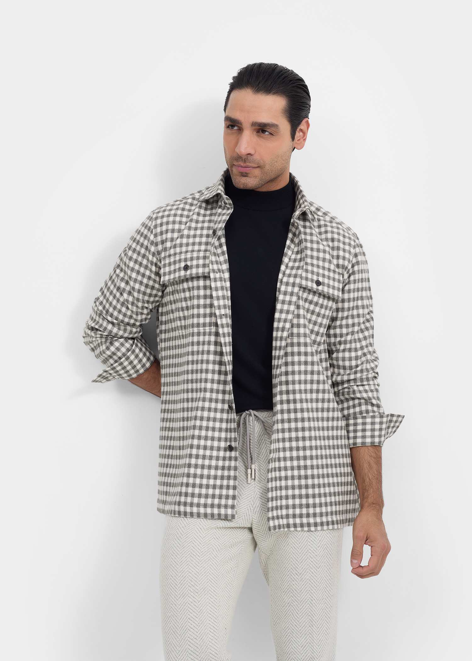 پیراهن چهارخانه 2420103 کروم