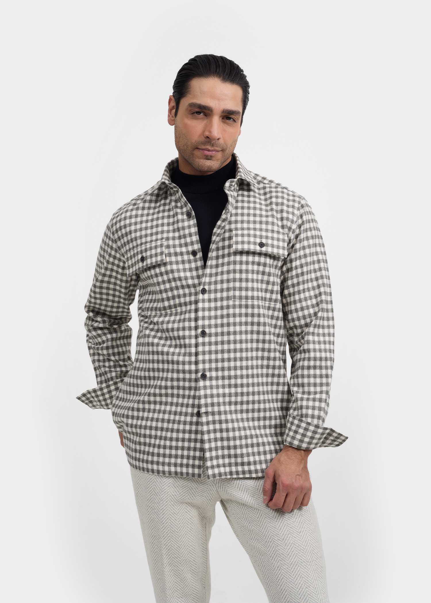 پیراهن چهارخانه 2420103 کروم