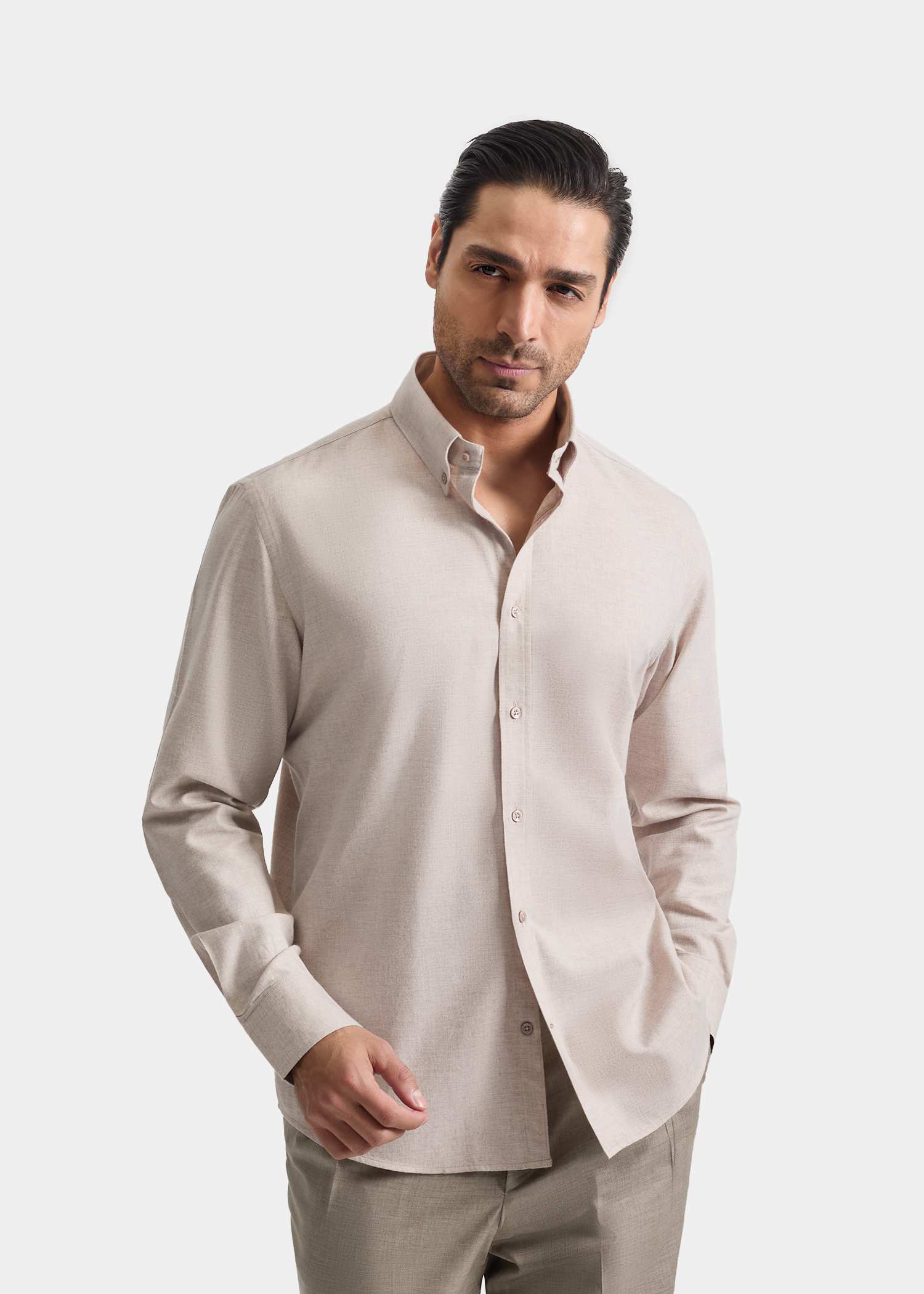 پیراهن یقه دکمه دار 2420115 کروم