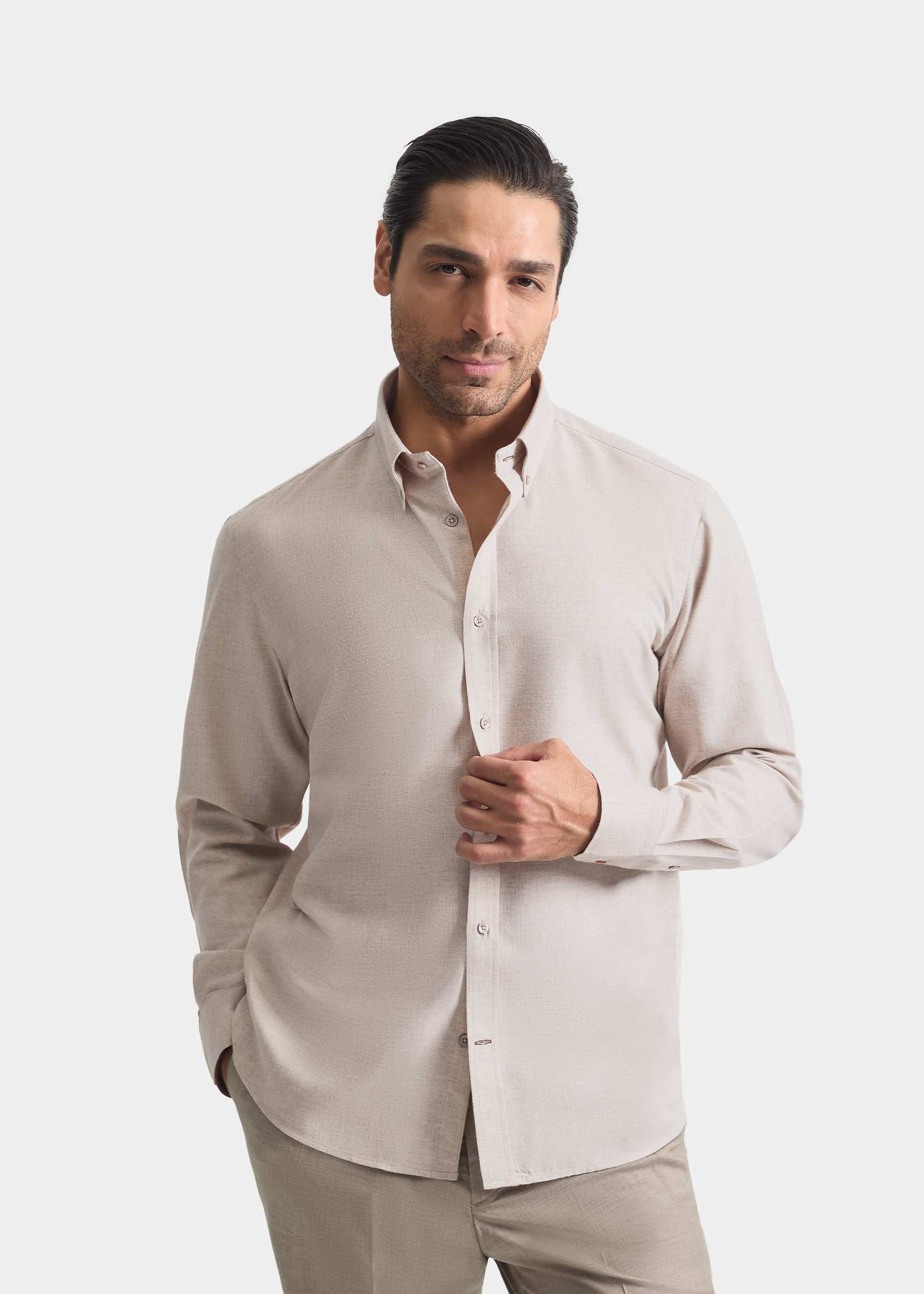 پیراهن یقه دکمه دار 2420115 کروم