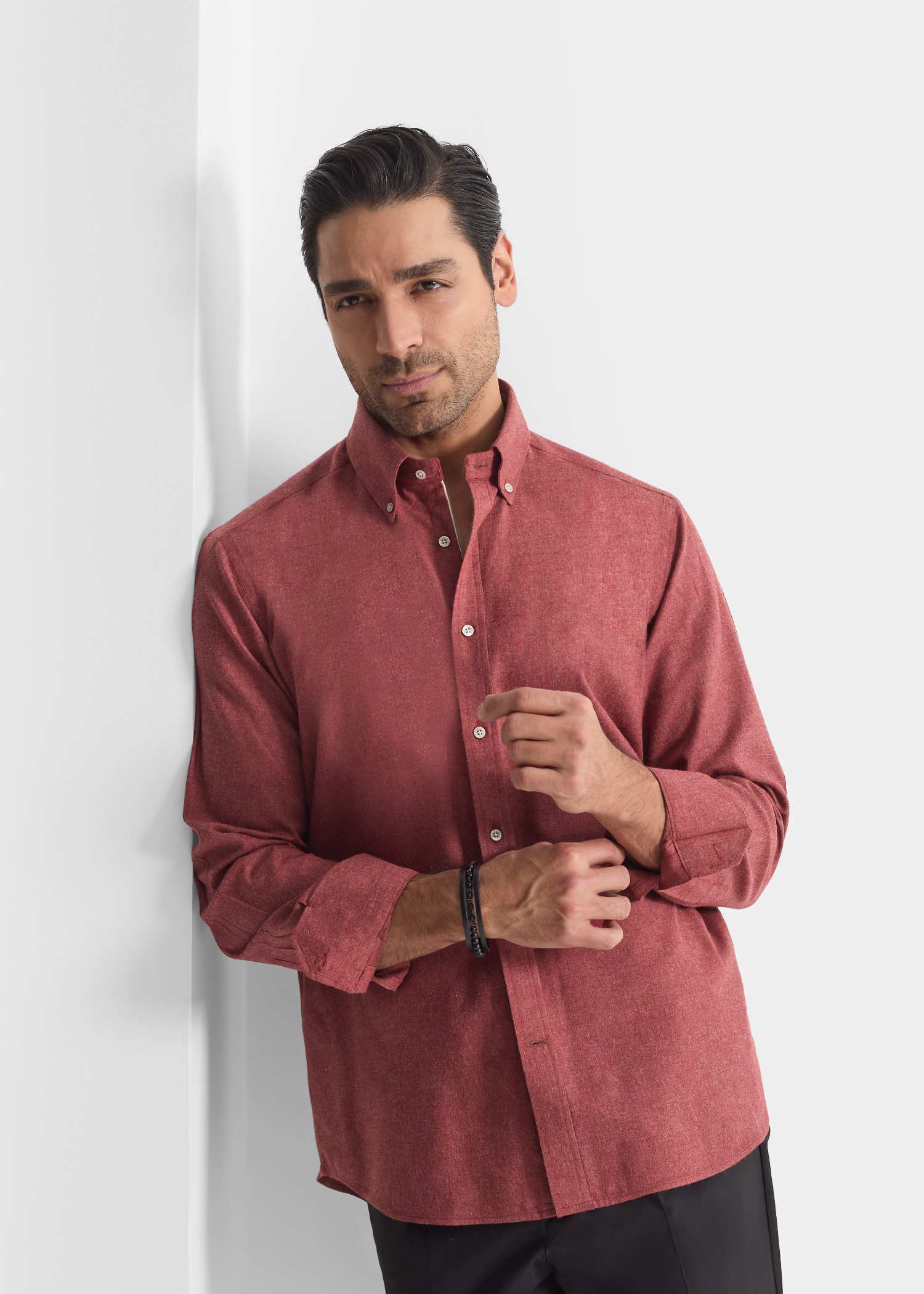 پیراهن یقه دکمه دار 2420115 کروم