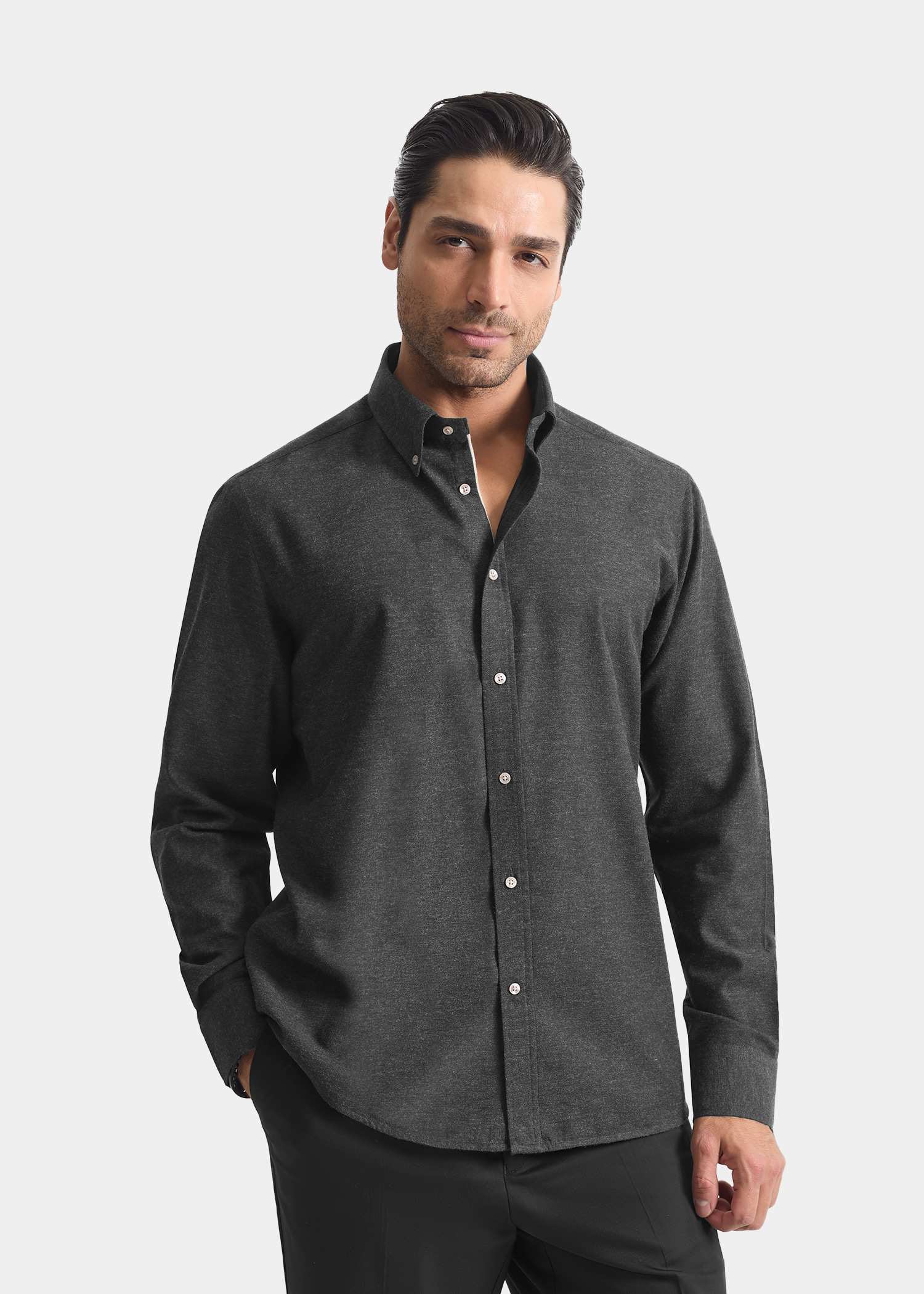 پیراهن یقه دکمه دار 2420115 کروم