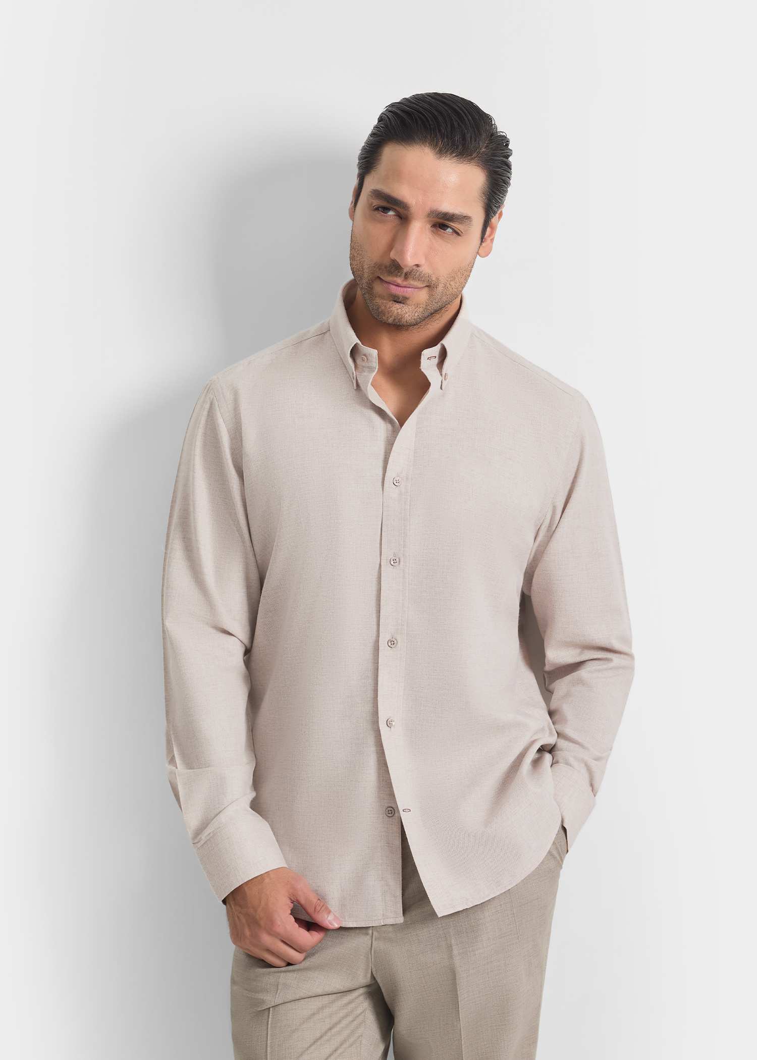 پیراهن یقه دکمه دار 2420115 کروم