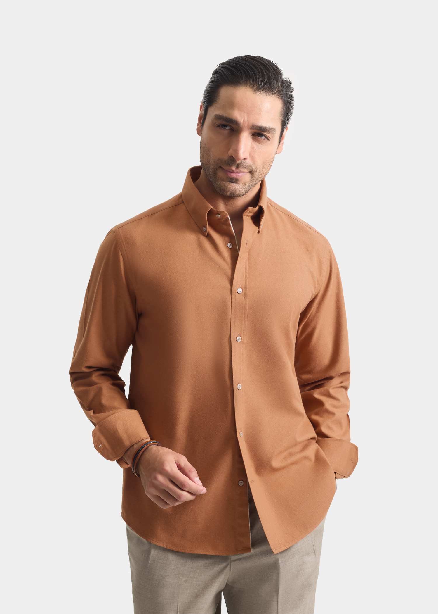 پیراهن یقه دکمه دار 2420115 کروم