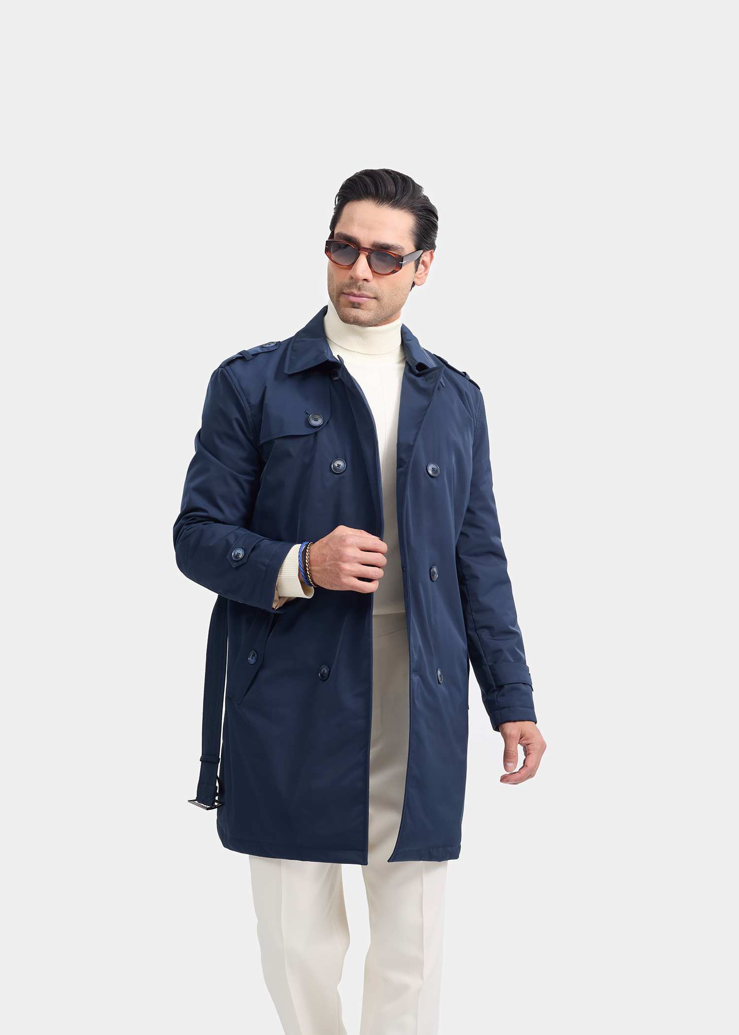 ترنچ کت دبل برست 2420708 کروم
