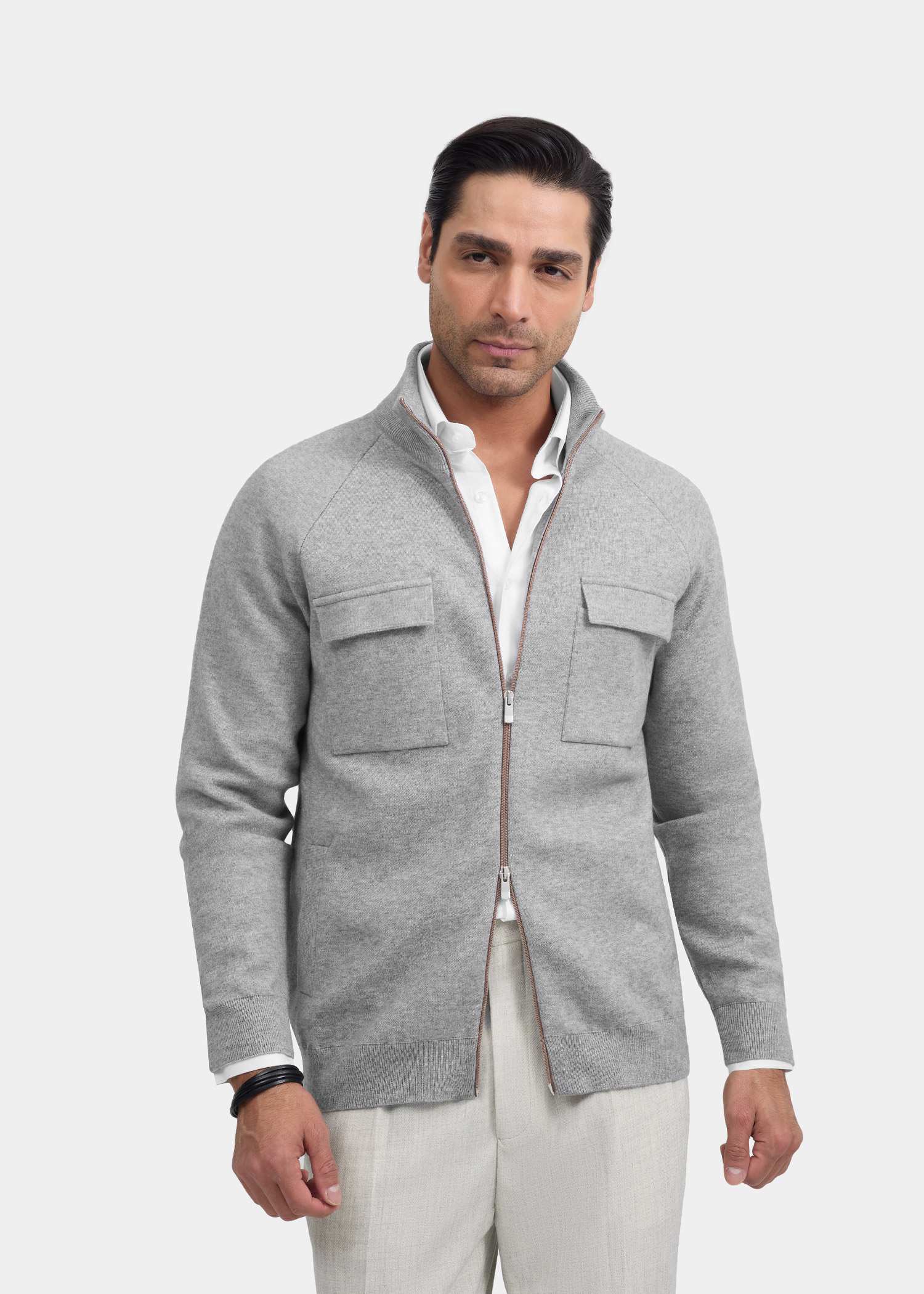 سوییشرت چهار جیب knit کروم