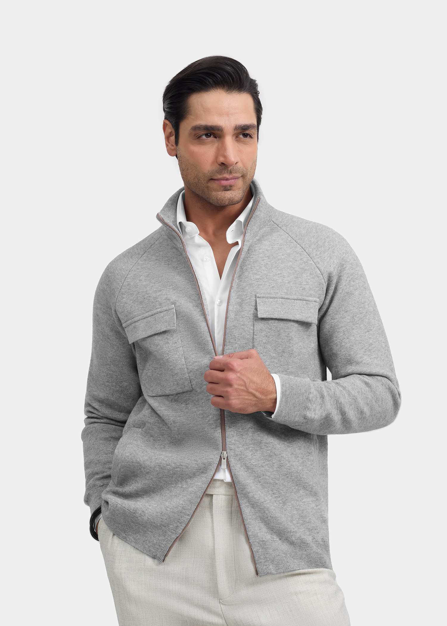 سوییشرت چهار جیب knit کروم