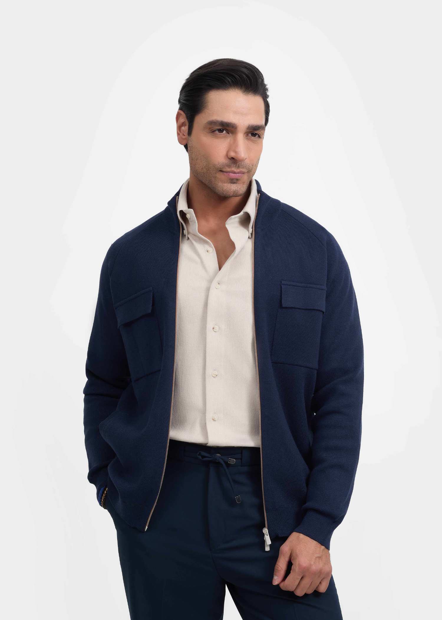 سوییشرت چهار جیب knit کروم