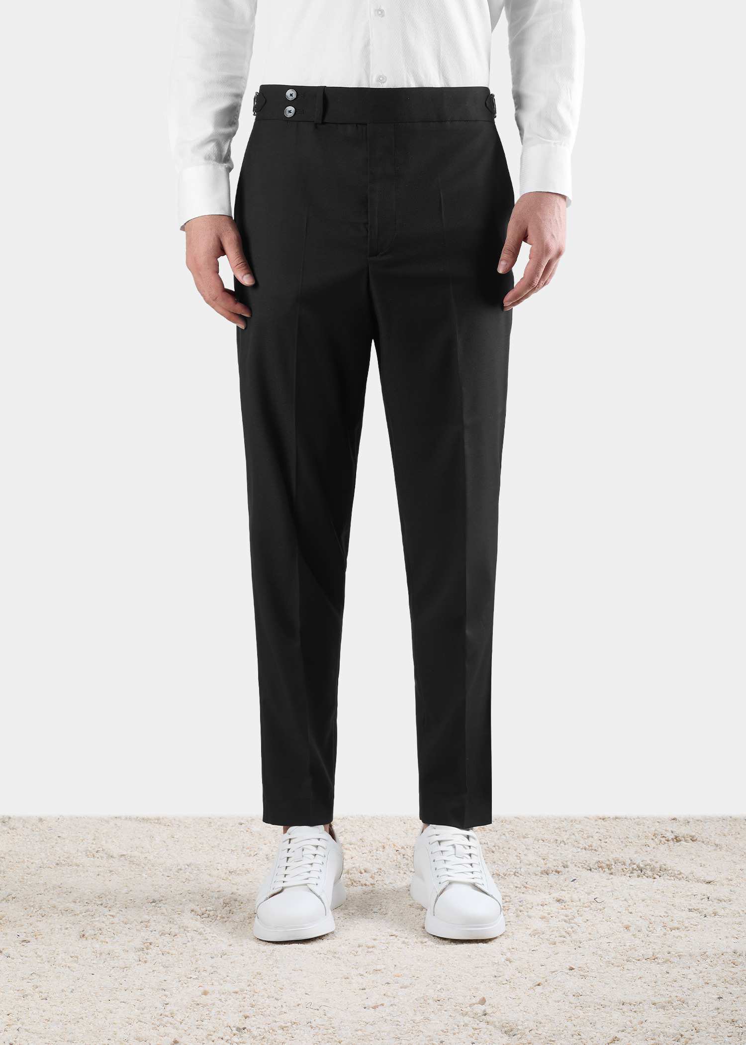 شلوار پارچه ای سگک دار 2422501 کروم