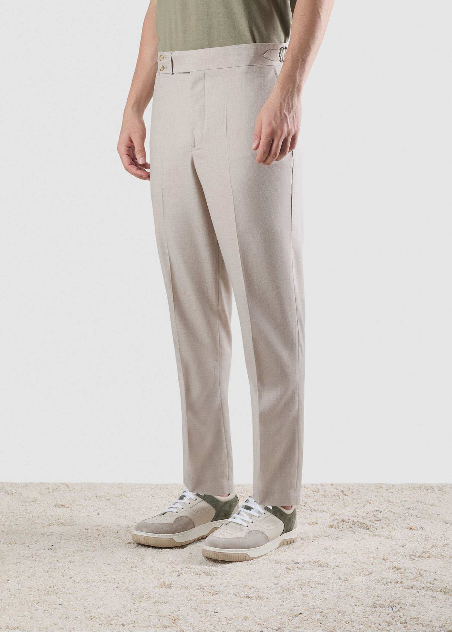 شلوار پارچه ای سگک دار 2422501 کروم