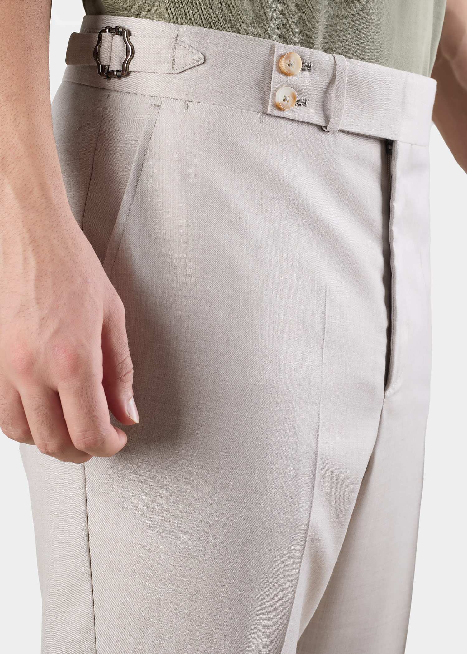 شلوار پارچه ای سگک دار 2422501 کروم