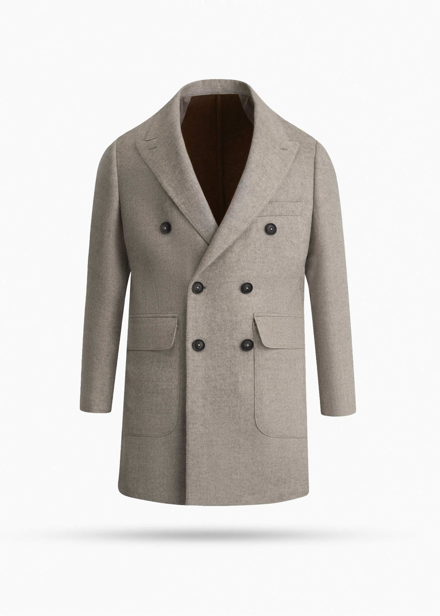 پالتو مردانه دبل برست پشمی 2520301 کروم