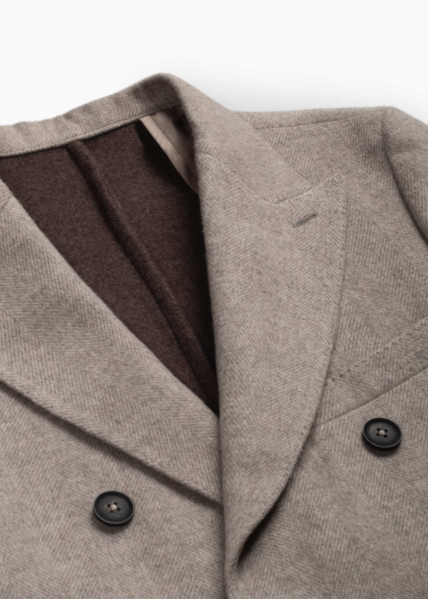 پالتو مردانه دبل برست پشمی 2520301 کروم