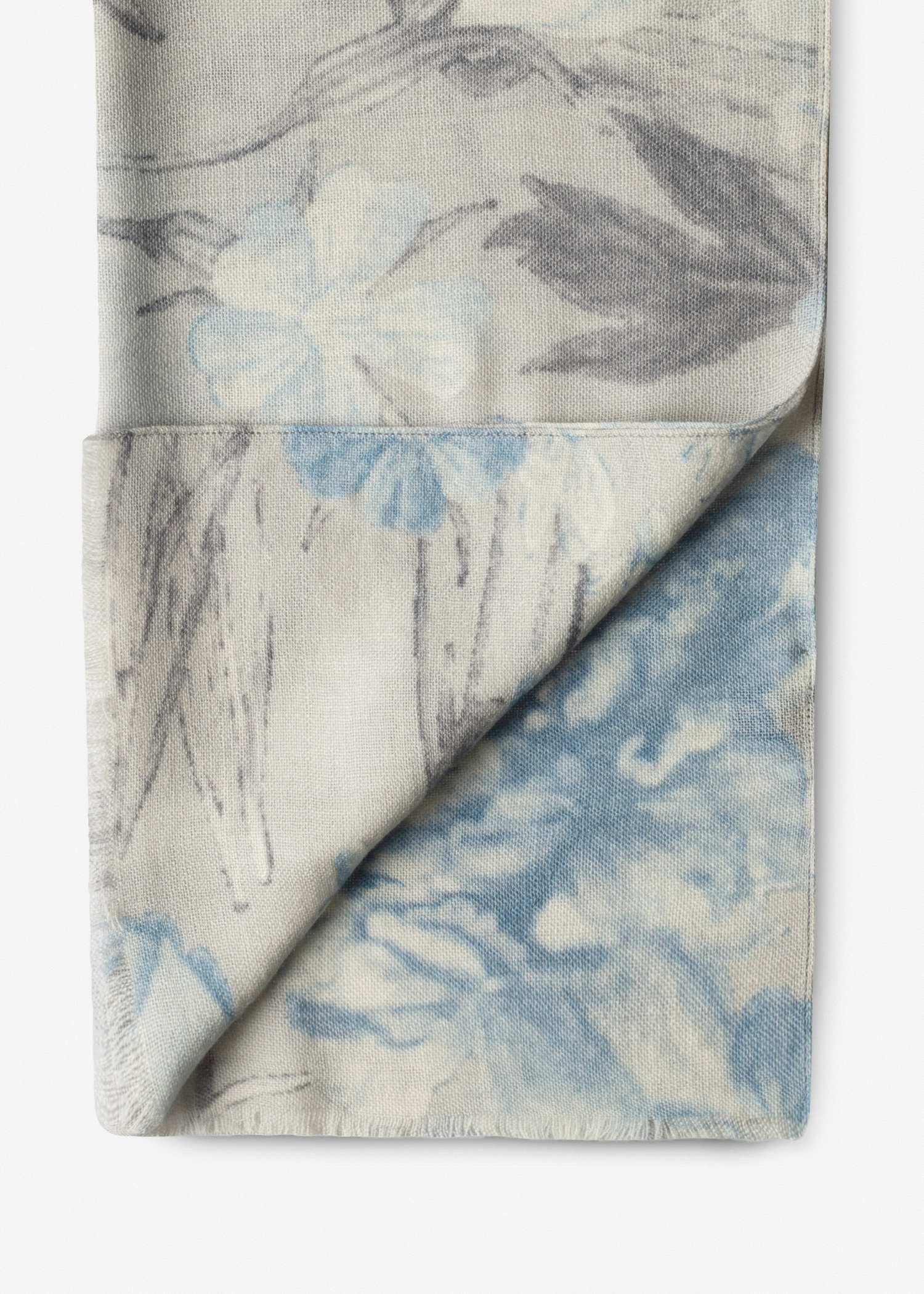 شال طرح دار پشمی 2521617 کروم