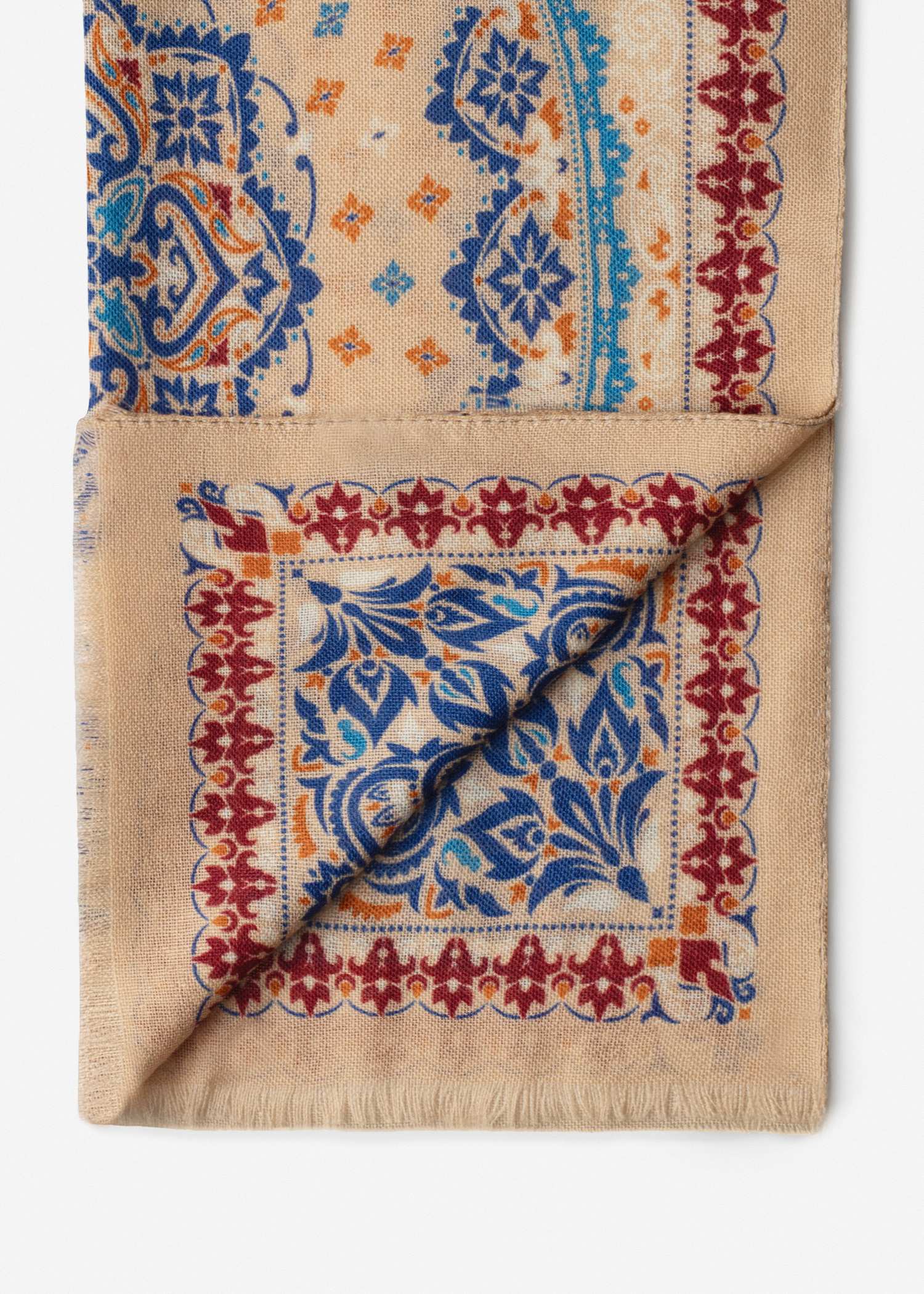 شال طرح دار پشمی 2521620 کروم