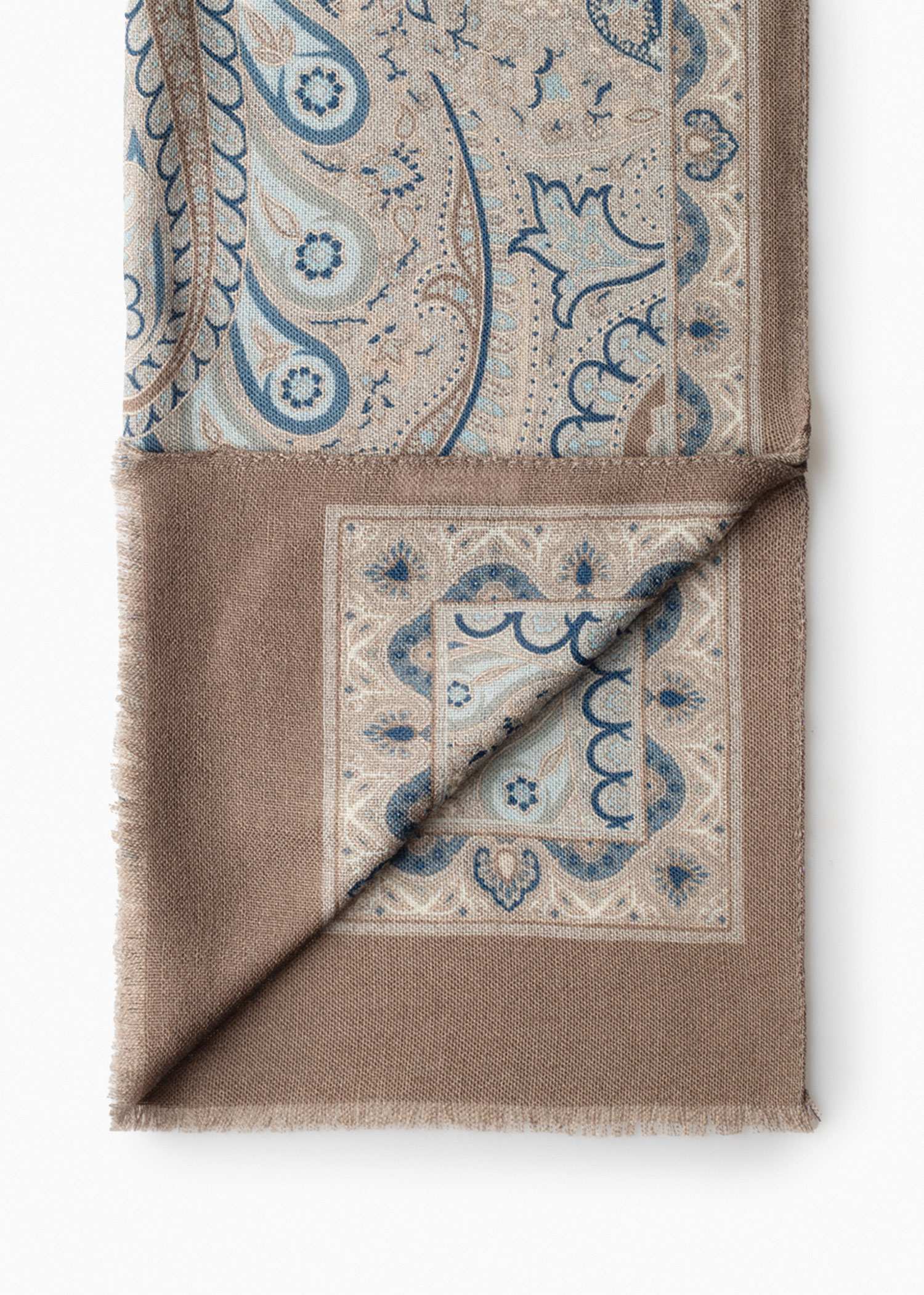 شال طرح دار پشمی 2521621 کروم