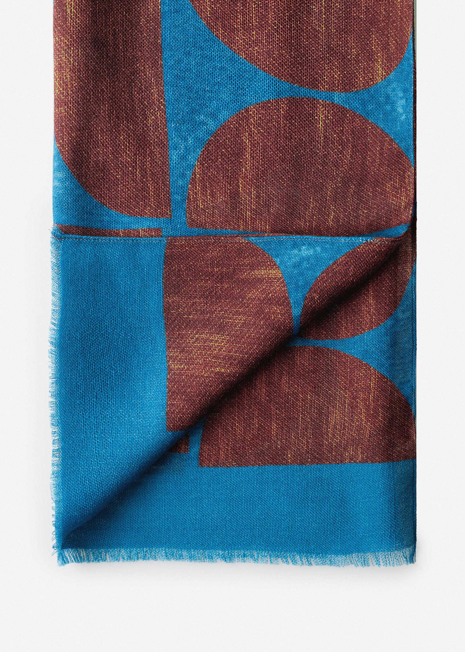 شال طرح دار پشمی 2521623 کروم