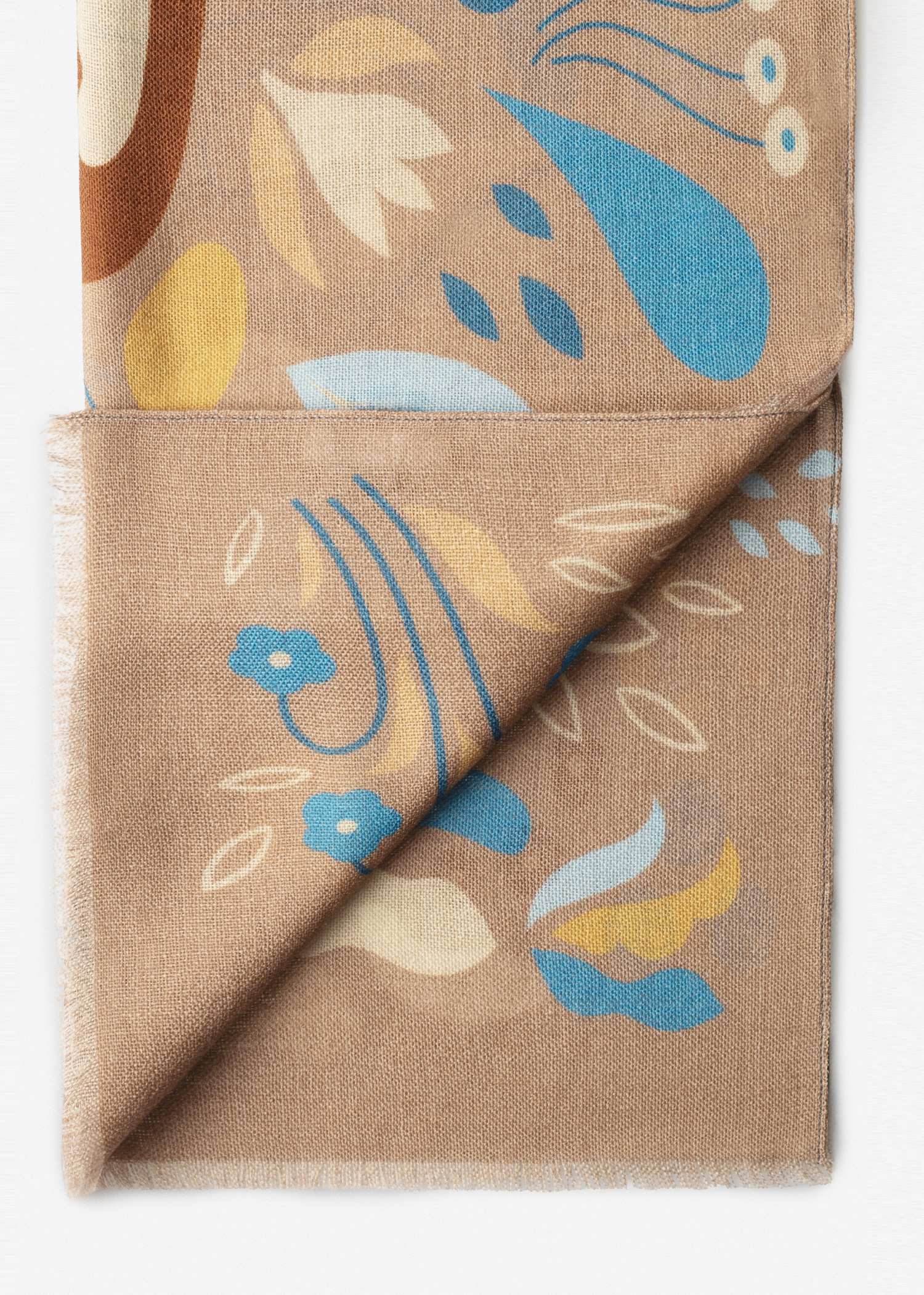 شال طرح دار پشمی 2521624 کروم