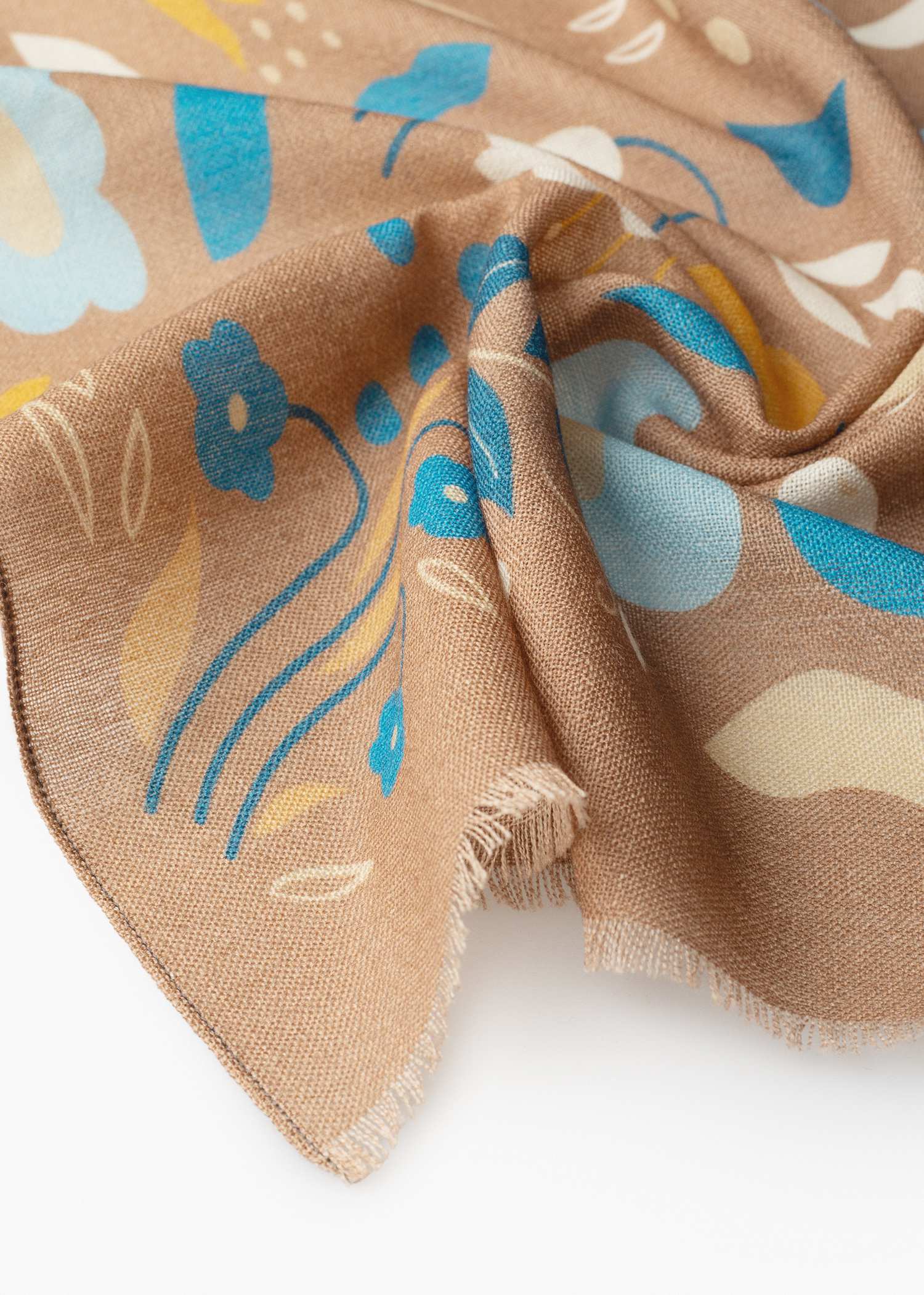 شال طرح دار پشمی 2521624 کروم