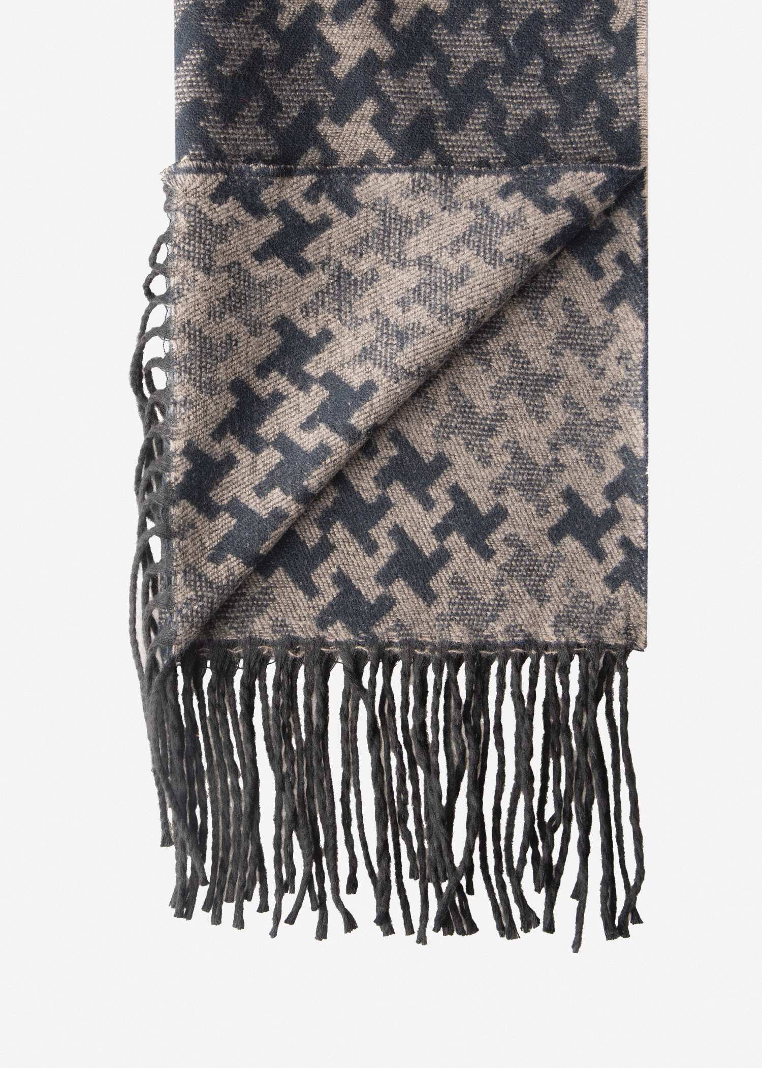 شال مردانه طرح دار 2521634 کروم