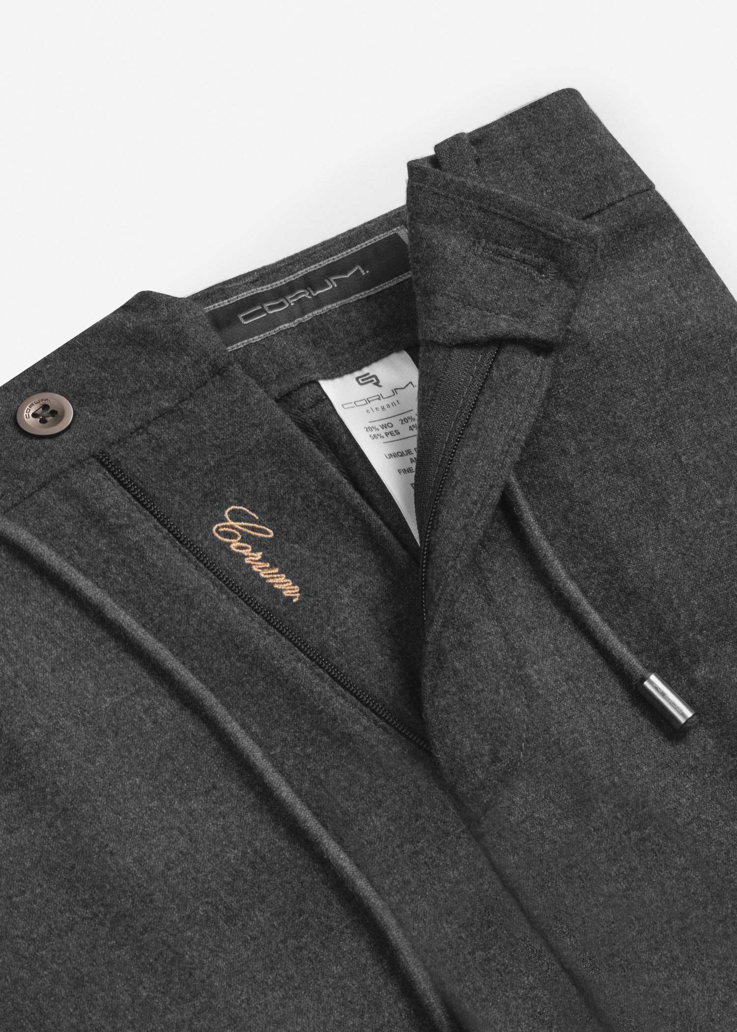 شلوار مردانه کمربند دار پشمی 2522505 کروم