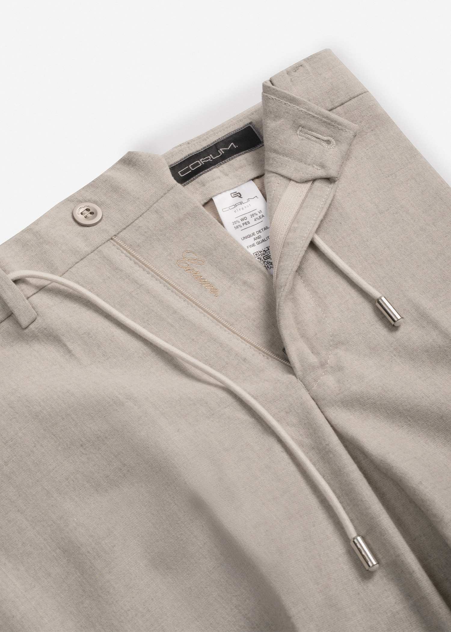 شلوار کمربند دار پشمی 2522553 کروم