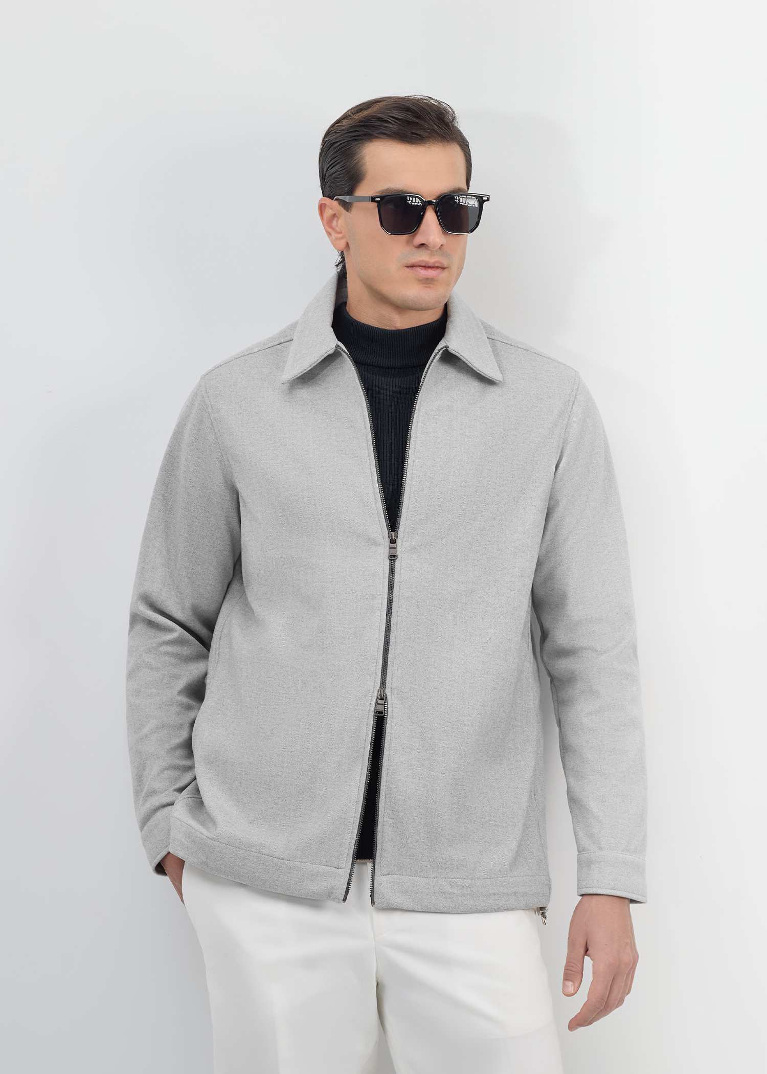 کت زیپ دار Wool کروم