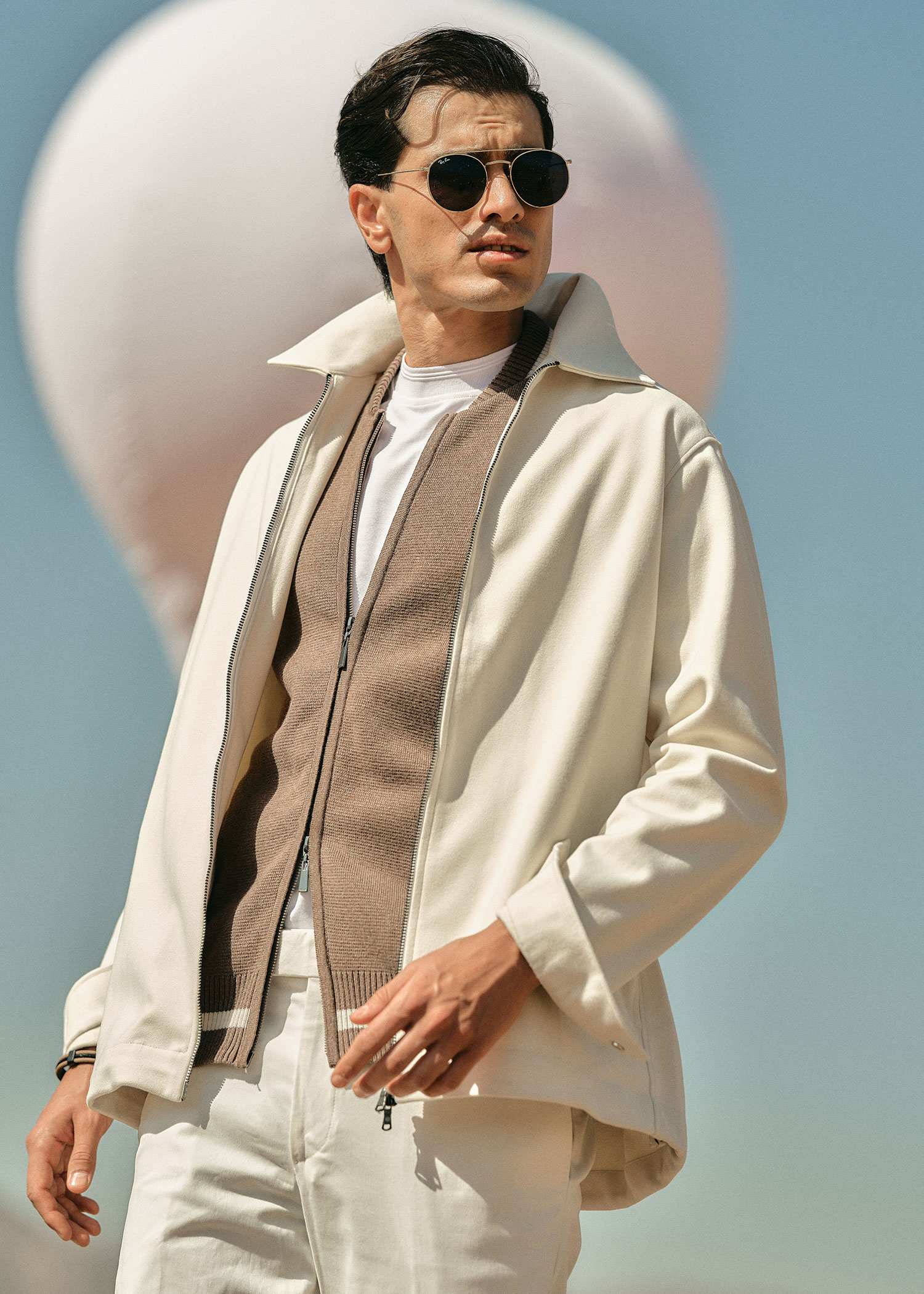 کت زیپ دار Wool کروم