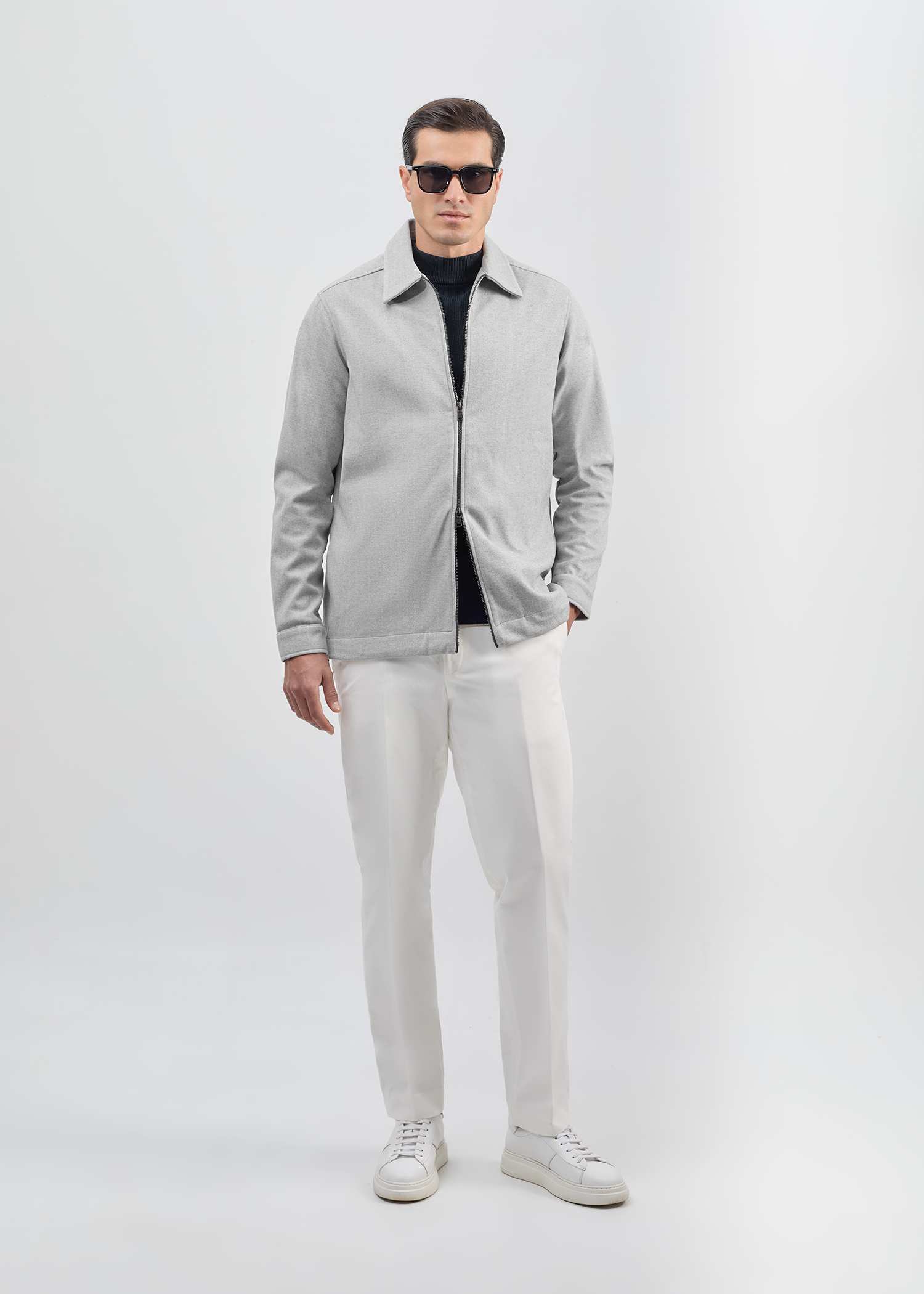 کت زیپ دار Wool کروم