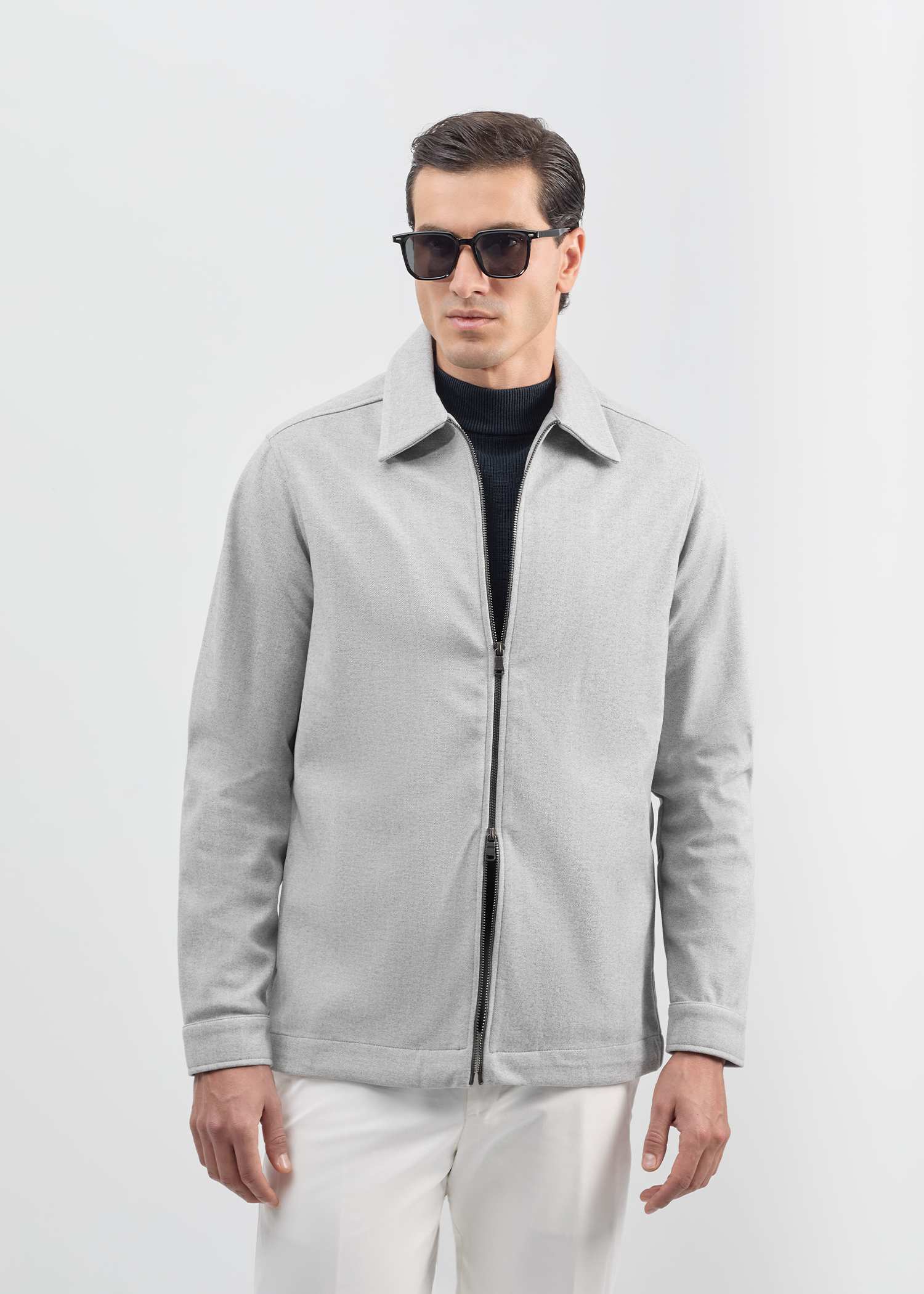 کت زیپ دار Wool کروم