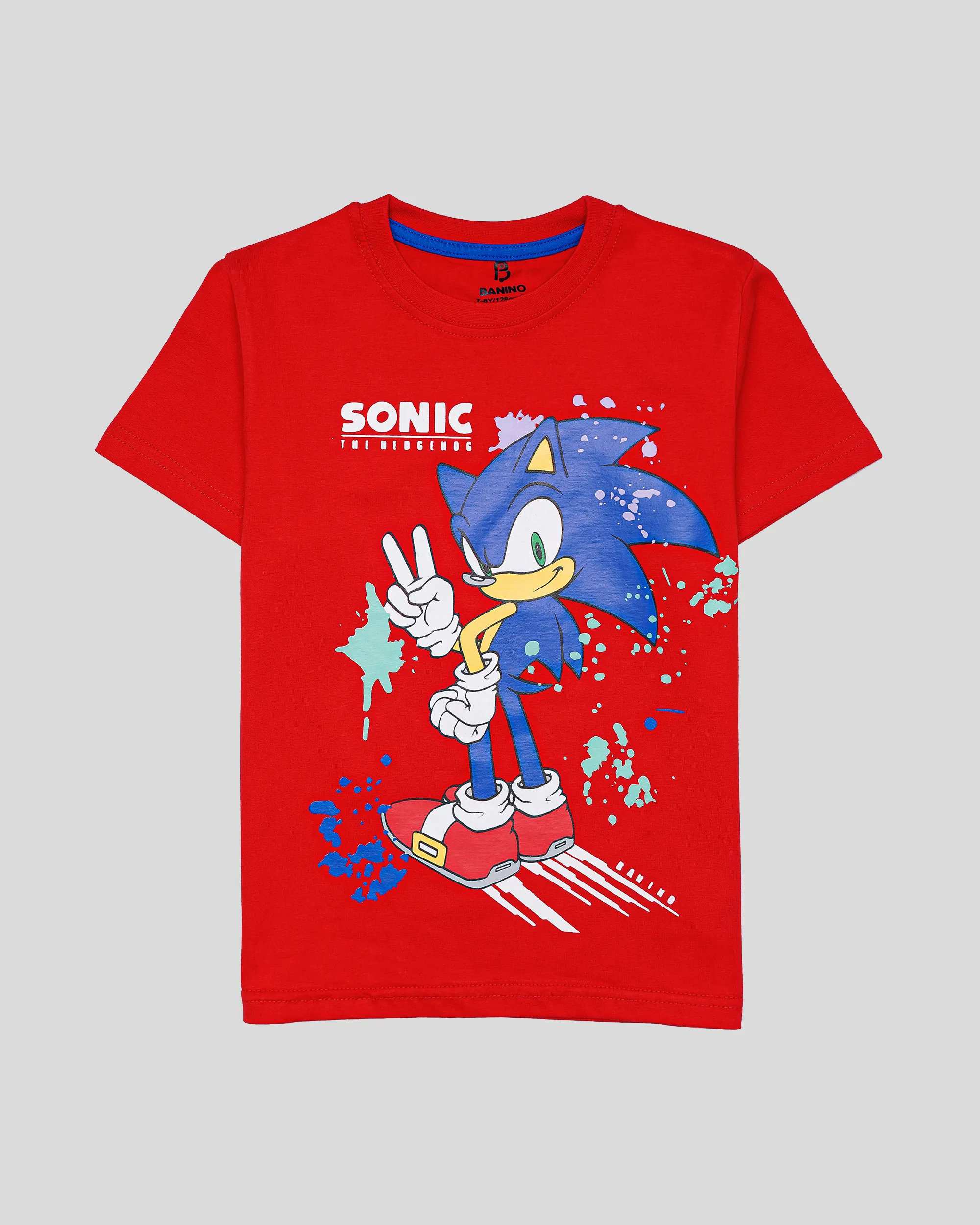 تی شرت شلوارک پسرانه طرح SONIC قرمز بانی نو
