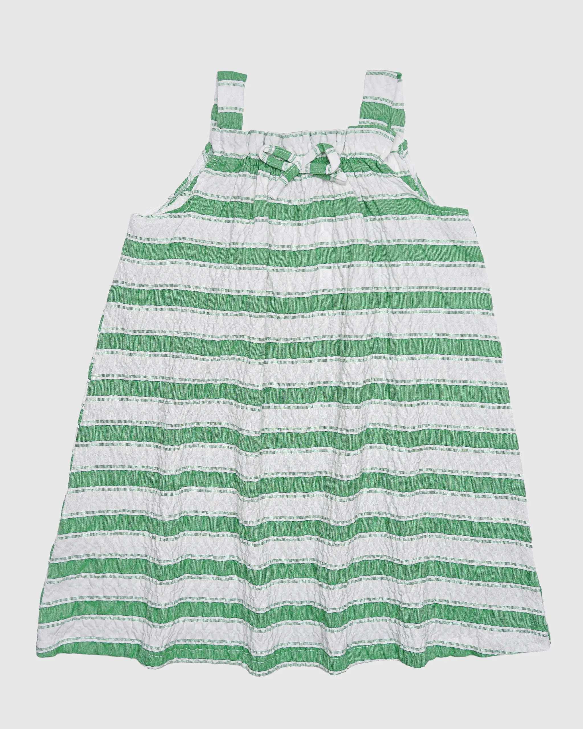 سارافون بندی دخترانه طرح راه راه سبز بانی نو