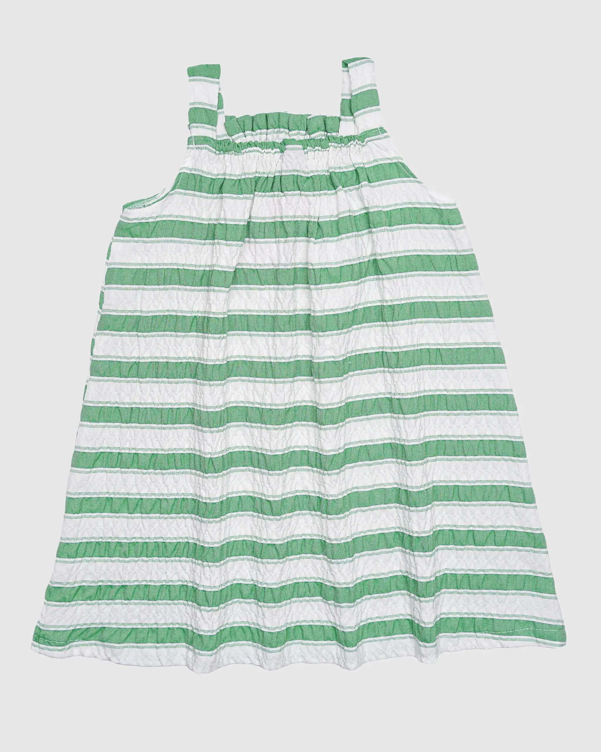 سارافون بندی دخترانه طرح راه راه سبز بانی نو