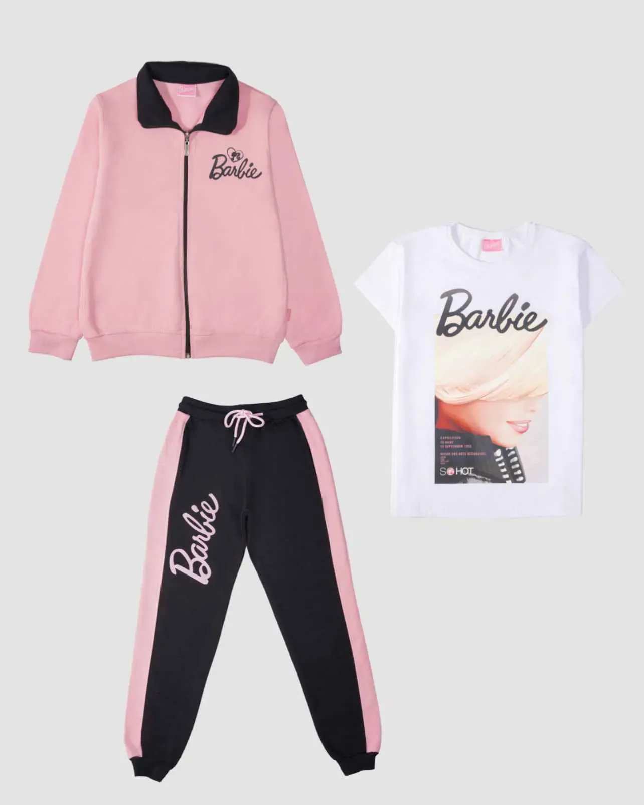ست سه تکه دخترانه طرح BARBIE بانی نو
