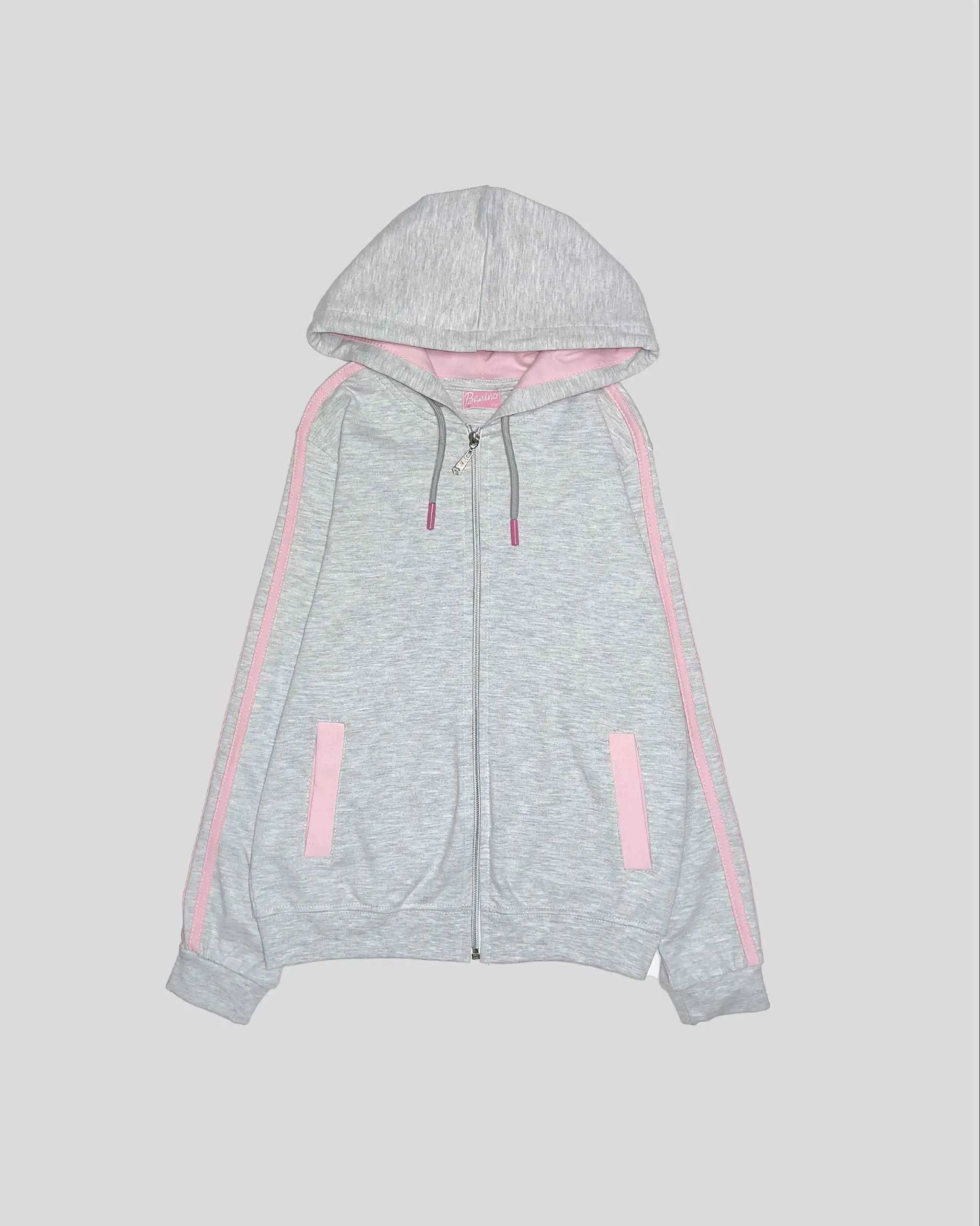 ست سه تکه دخترانه طرح adidas طوسی بانی نو