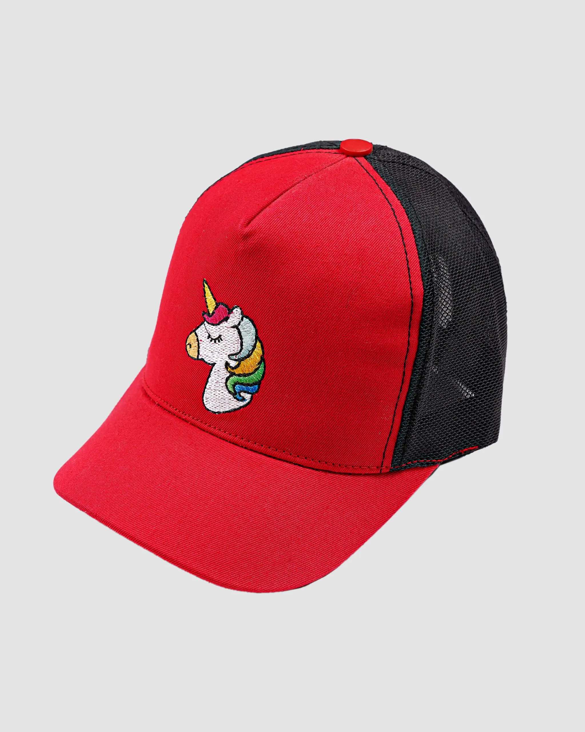 کلاه نقابدار دخترانه مدل UNICORN قرمز بانی نو