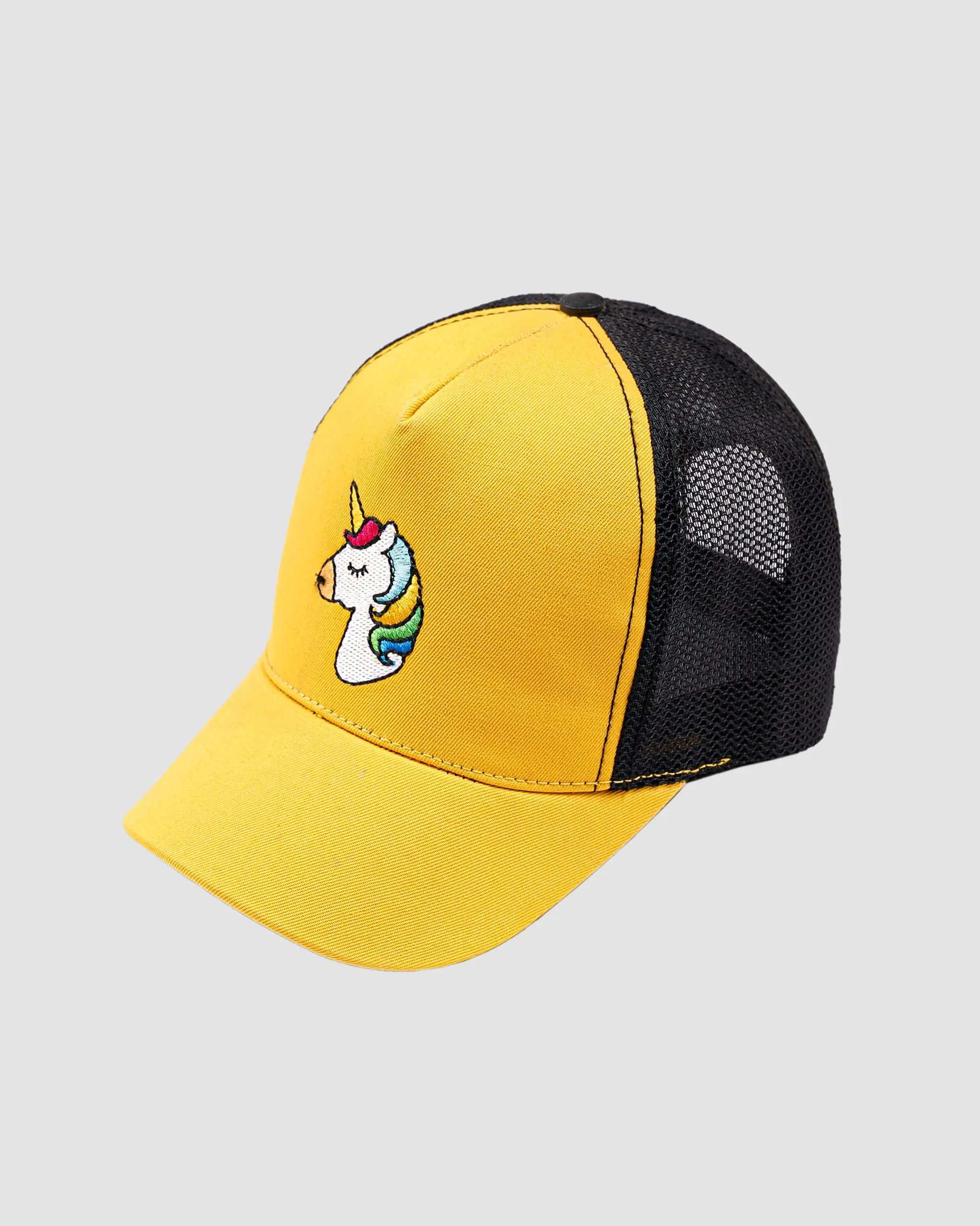 کلاه نقابدار دخترانه مدل UNICORN زرد بانی نو
