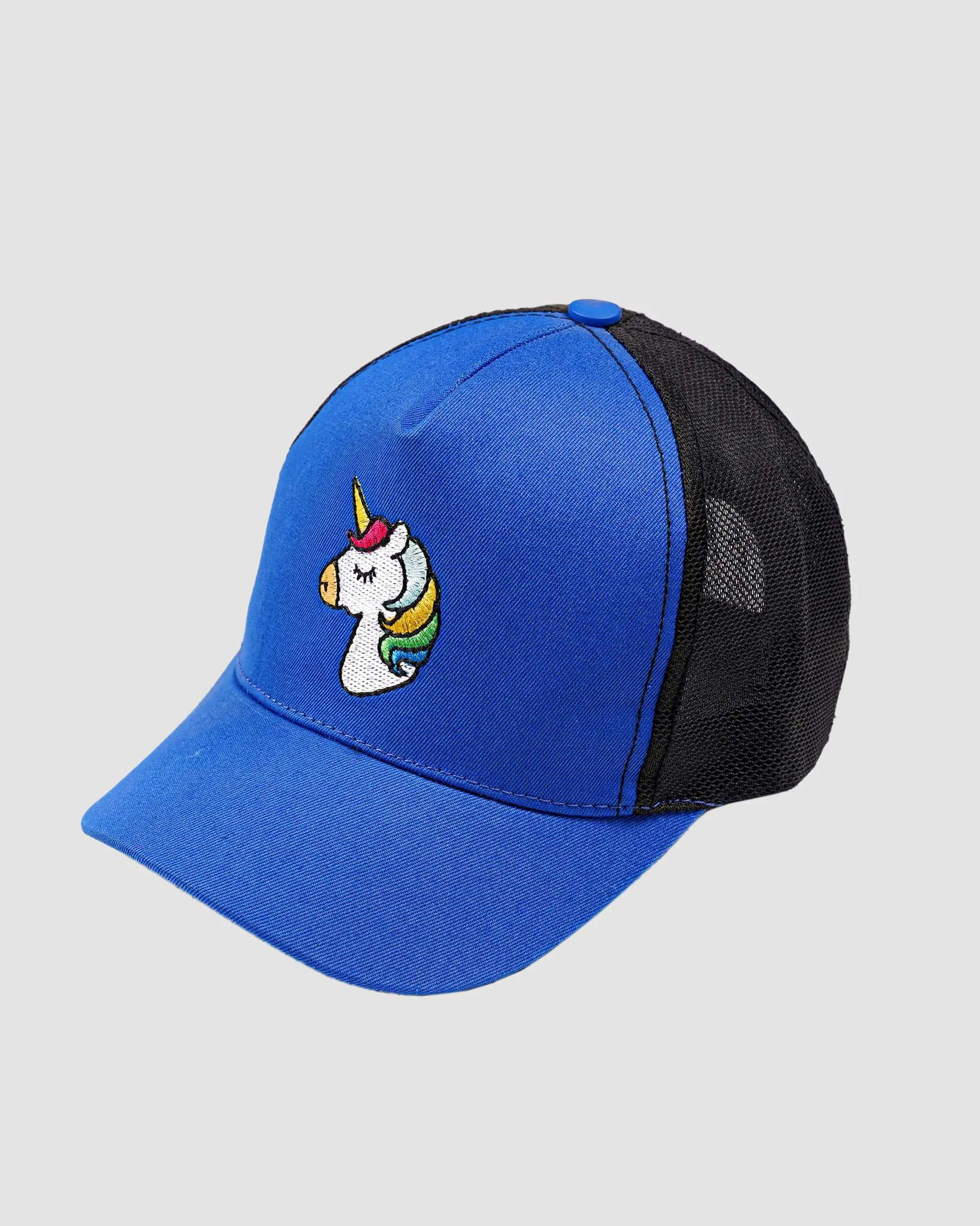 کلاه نقابدار دخترانه مدل UNICORN آبی بانی نو