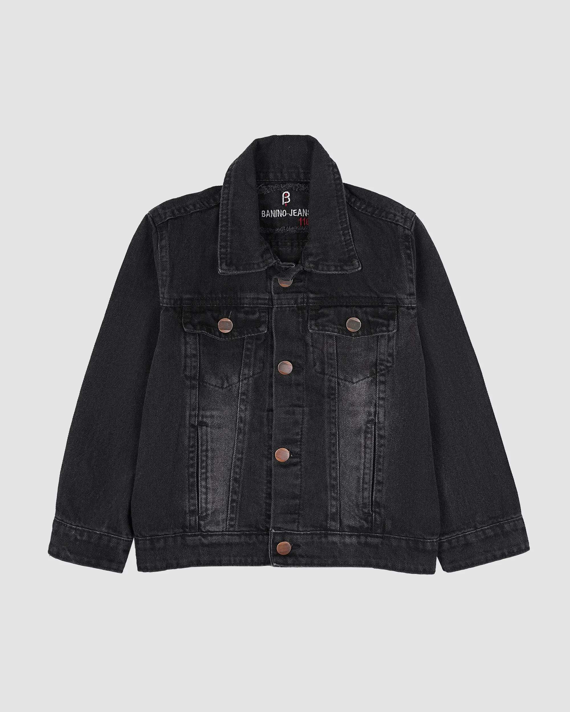 کت جین اسپرت مدل دو جیب ذغالی بانی نو