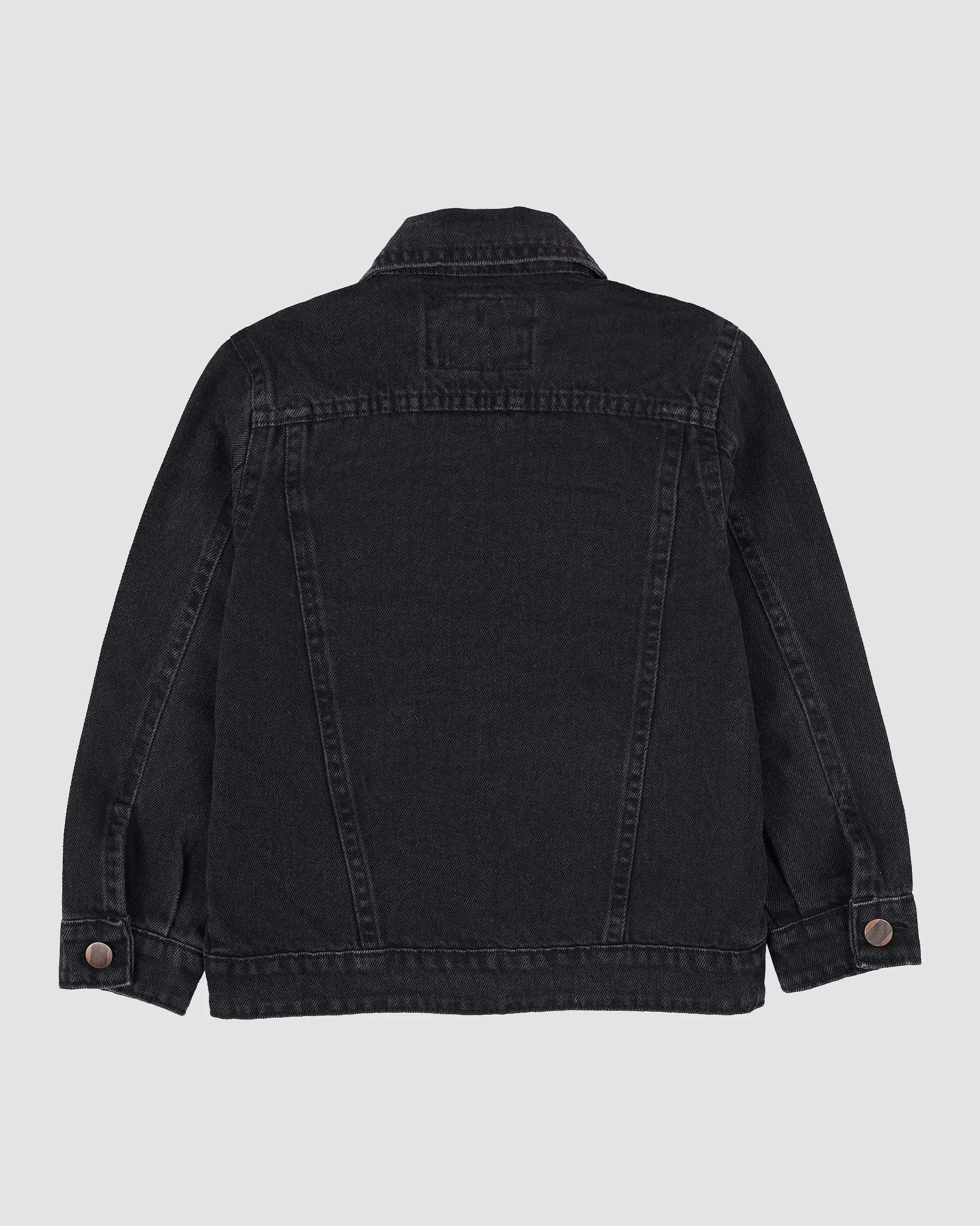 کت جین اسپرت مدل دو جیب ذغالی بانی نو