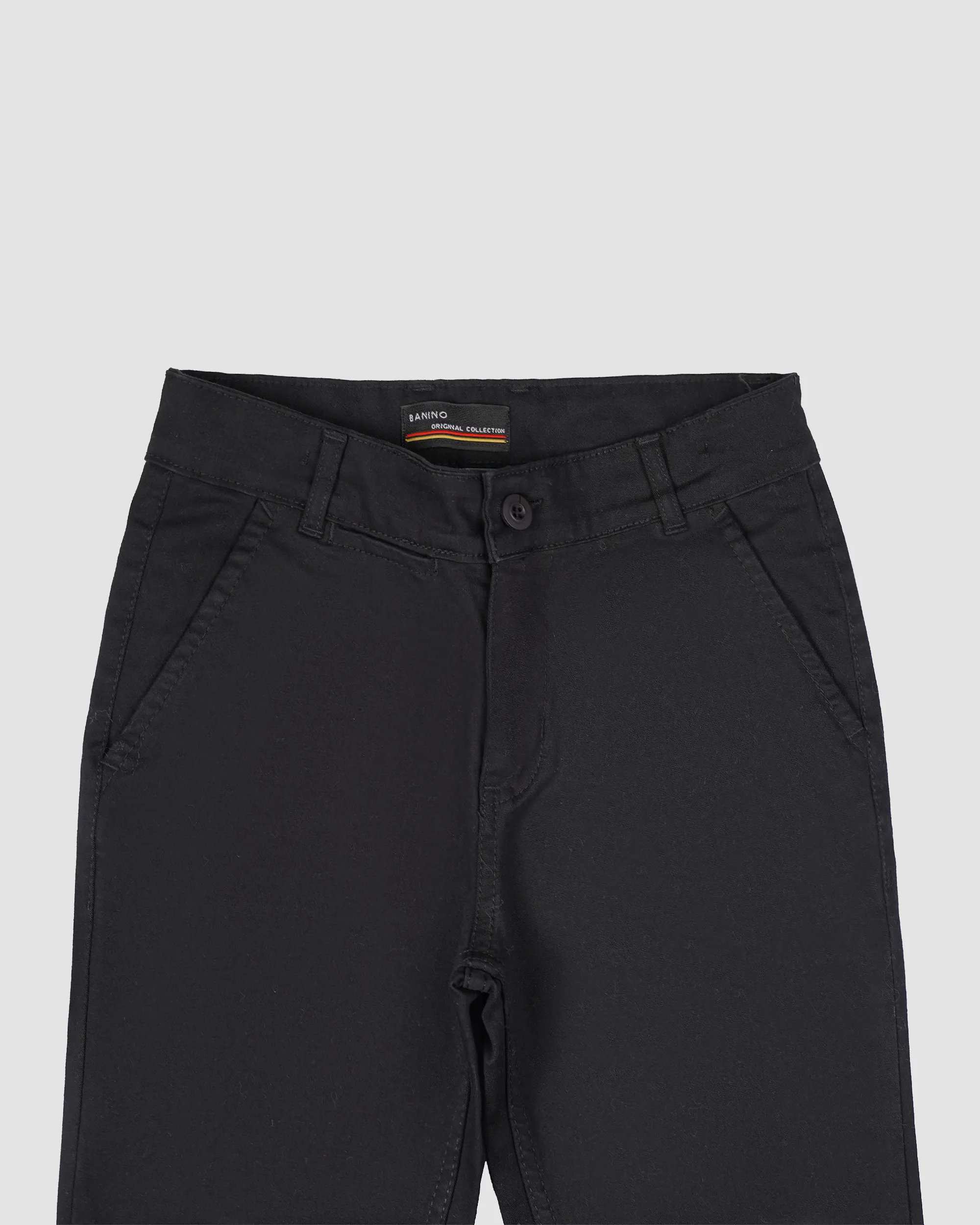 شلوار کتان پسرانه مدل SLIM FIT مشکی بانی نو